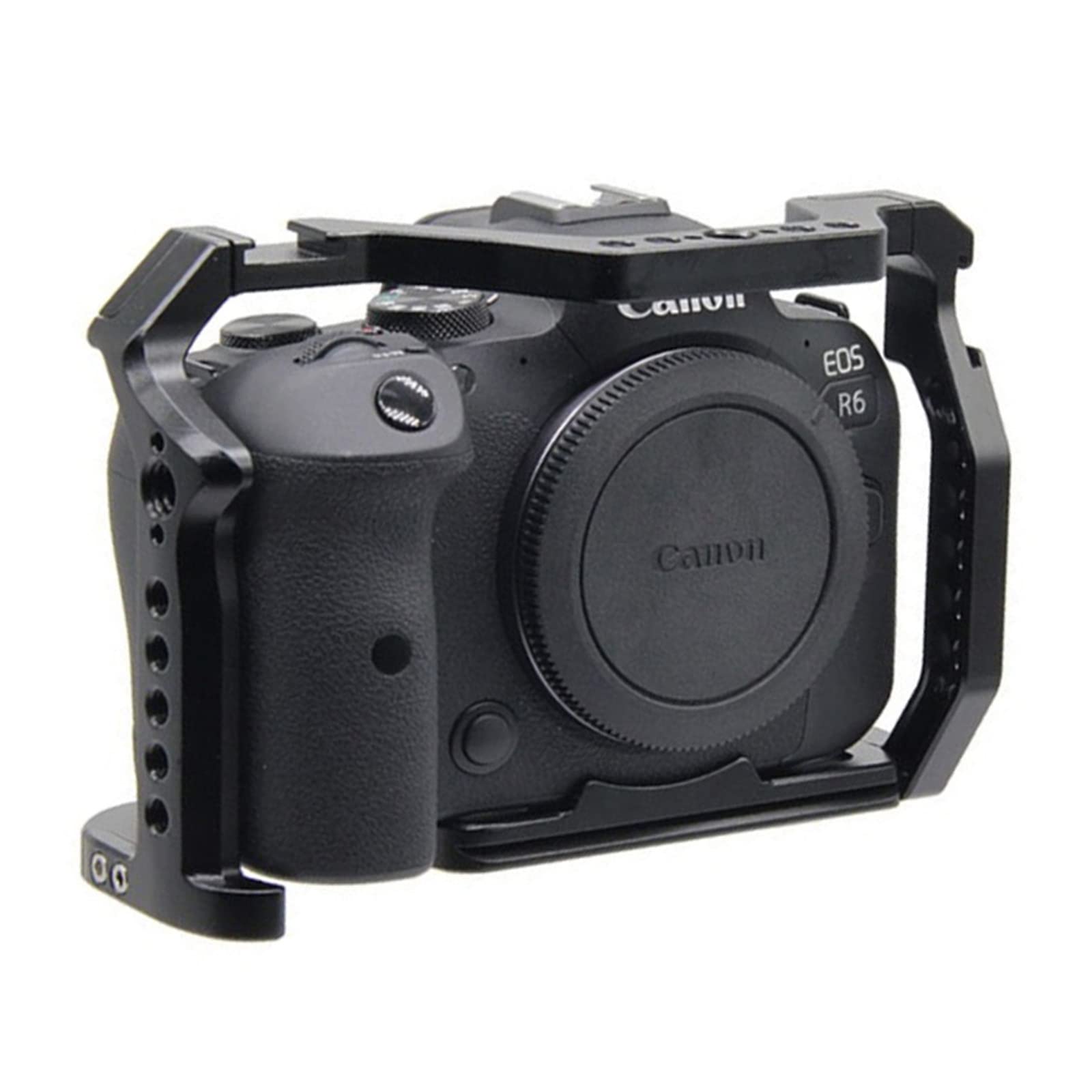 Topcine Camera Cage For Canon Eos R5/R5C/R6/R6 Ii Mirrorless Camera, Vlogging Video Shooting Filmmaking Rig Stabilizer With Dual Cold Shoe With 1/4" Mounting Hole & 3/8" Arri Locating Holes