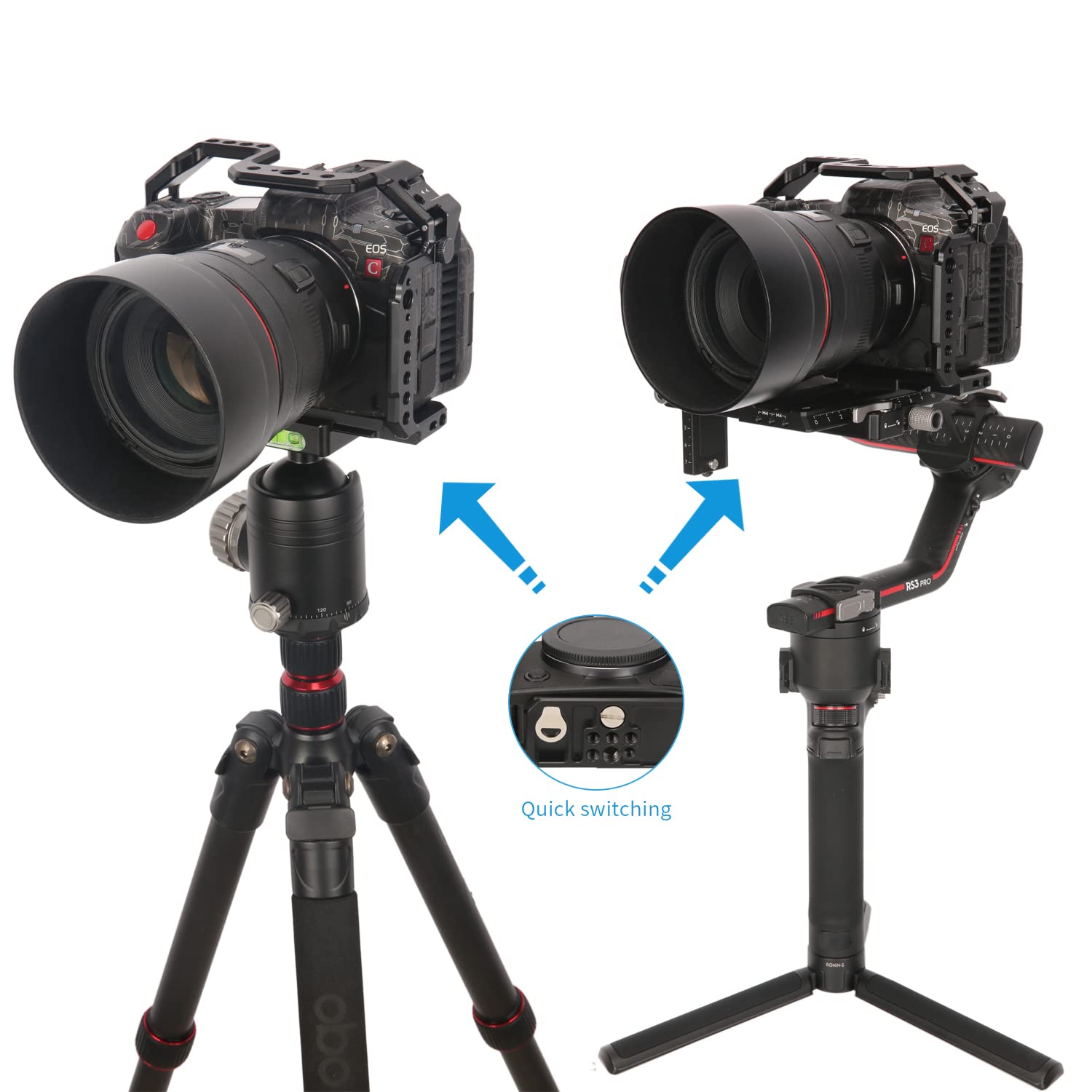 Niceyrig Cage Kit For Canon Eos R5 Ii / R5 / R5 C / R6 Ii / R6 Mirrorless Camera With Top Handle, Second Locking Points Steady Video Recording Rig - 538