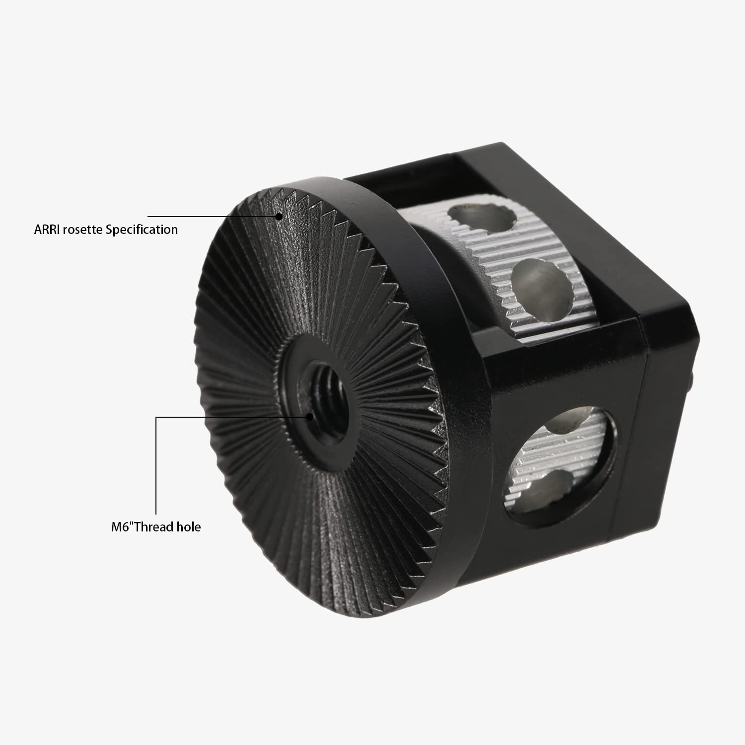 Niceyrig M6 Thread Rosette Adapter For Arri Locating Hole, Compatible With Rosette Mount Wooden Side Handle And 15Mm Rod Rail Extension Clamp - 514