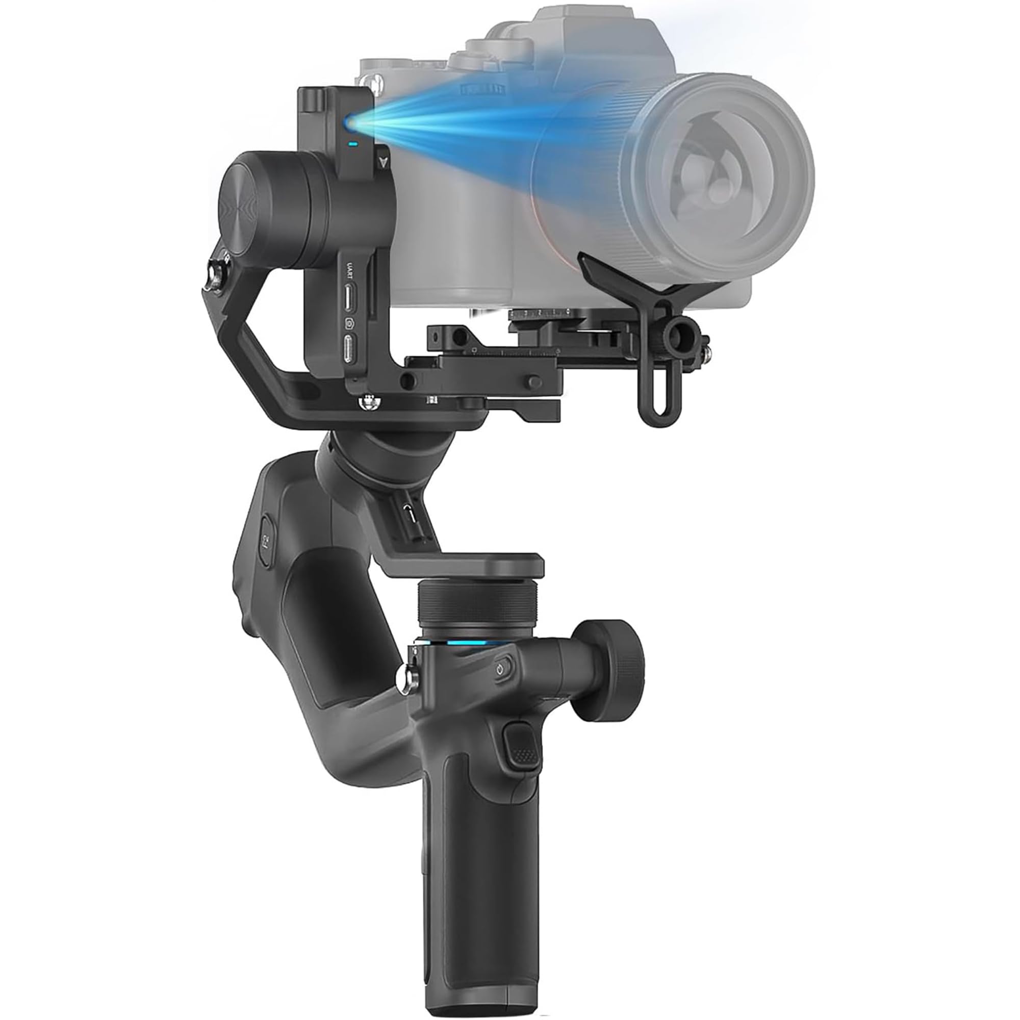 Feiyutech Scorp Mini 2 [Official] Gimbal Stabilizer With 3 Axis, All In One Gimbal For Mirrorless Cameras,Smartphone,Action Cameras,Built-In Ai Tracker,Vertical Quick Release Plate,Black