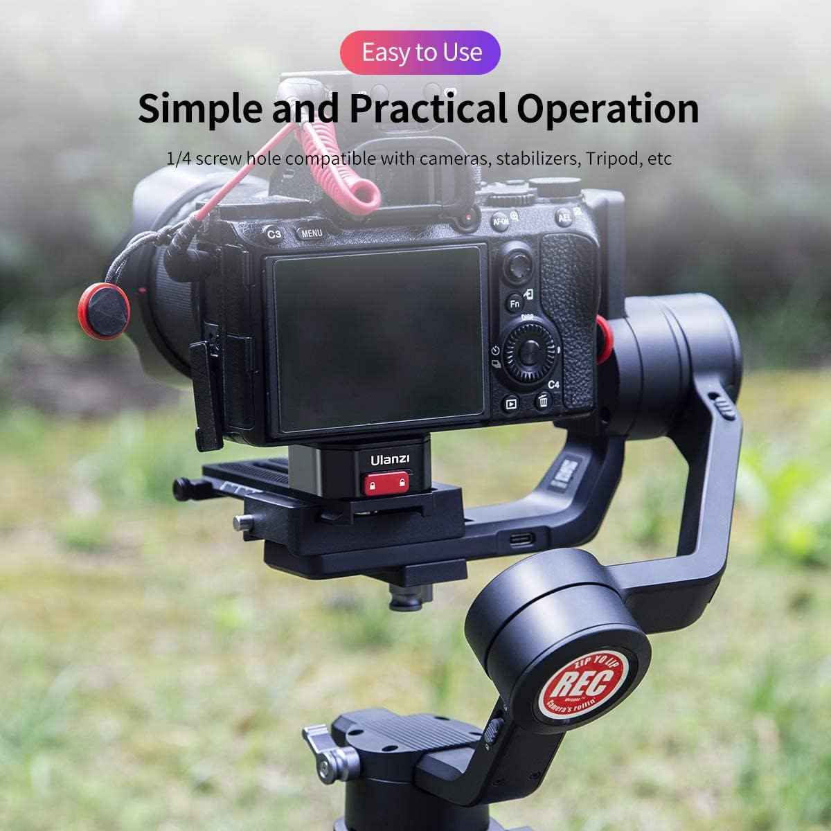 Ulanzi Claw Quick Release Plate Tripod Qr Camera Mount Adapter, Quick Setup Kit With 1/4'' Screw For Canon/Sony/Nikon Cameras/Zhiyun/Feiyu/Dji/Moza Stablizers Switch Between Tripod/Monopod/Slider