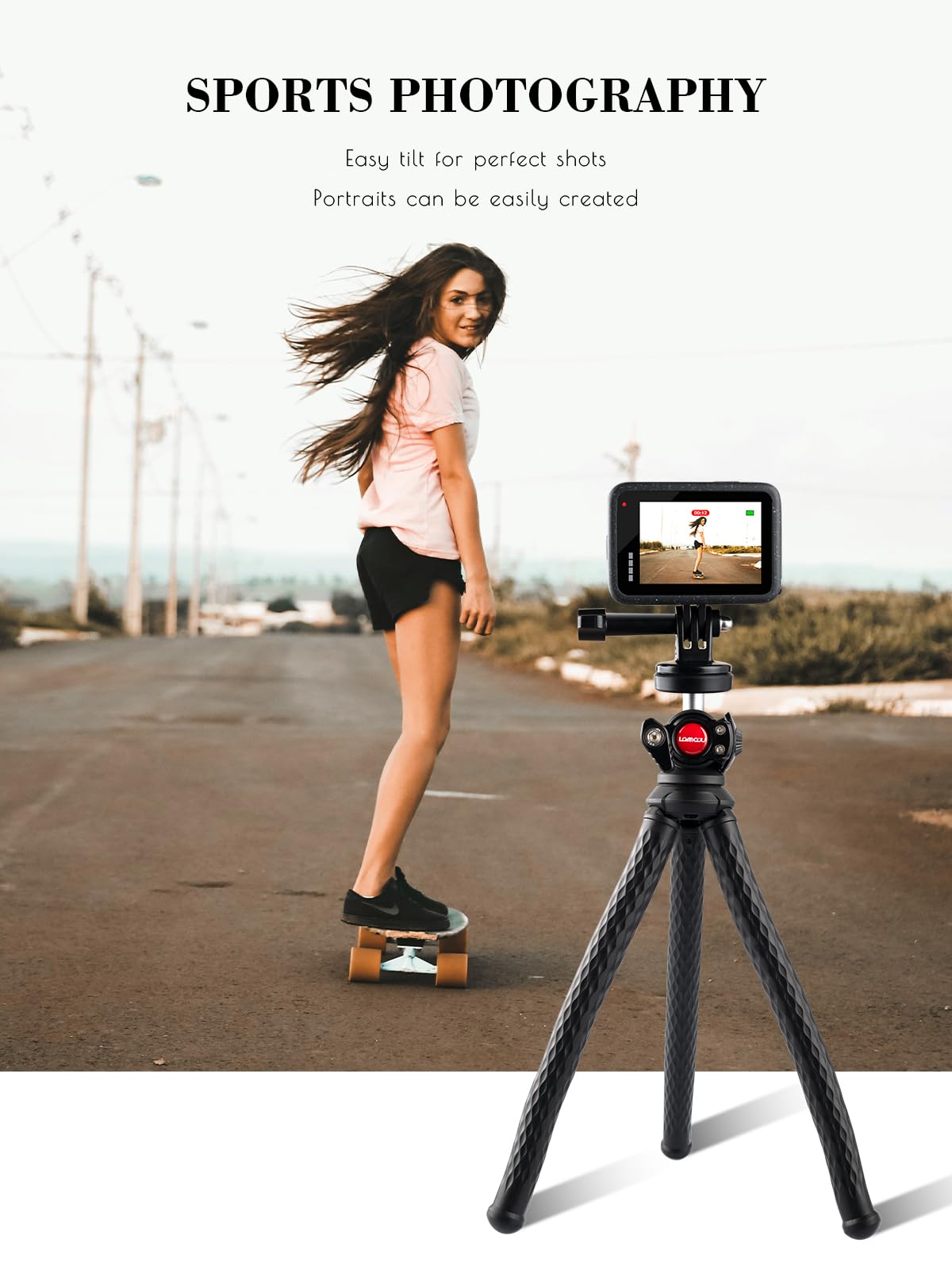 Lammcou Flexible Action Camera Tripod For Gopro Hero 11 10 9 8 Insta360, Bendable Small Mini Action Camera Gorrila Tripod - Perfect For Travel And Adventure