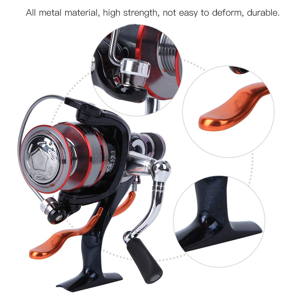 Spyminnpoo Metal Spool Fishing Wheel, Rear Brake Adjustment, Manual Discharge Force Control Rotating Reel With 6 Bearings For Fishing