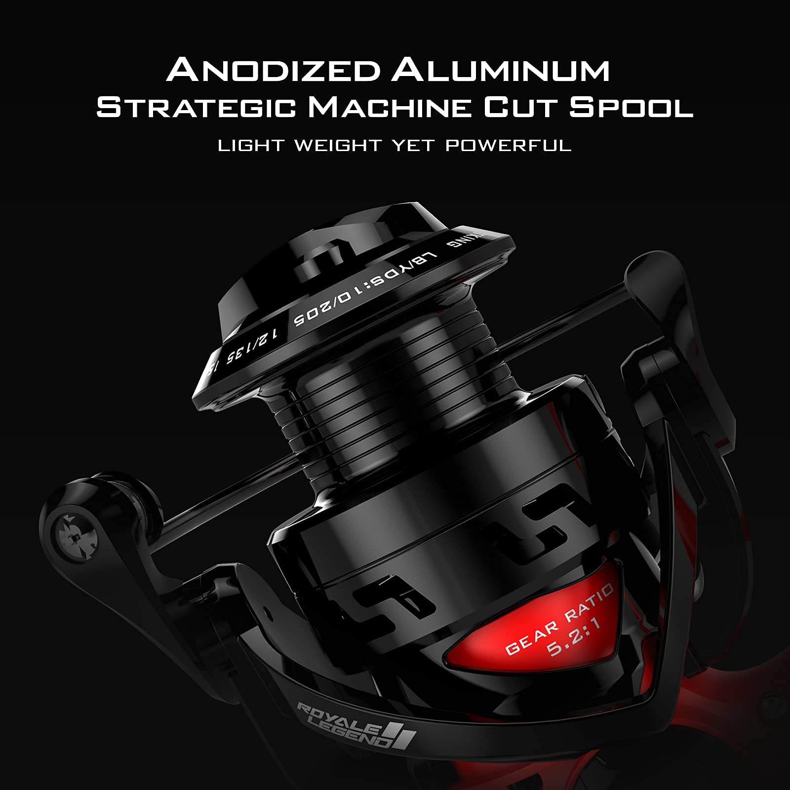 Kastking Royale Legend Ii Ice Spinning Reel - 5.8 Oz - Size 500 Is Perfect For Ice Fishing, Up To 11 Lbs Carbon Drag, 5.1:1 Gear Ratio, Sharkskin Water-Wicking Tpe Grips, Extra Long Reel Foot Stem For Gloves