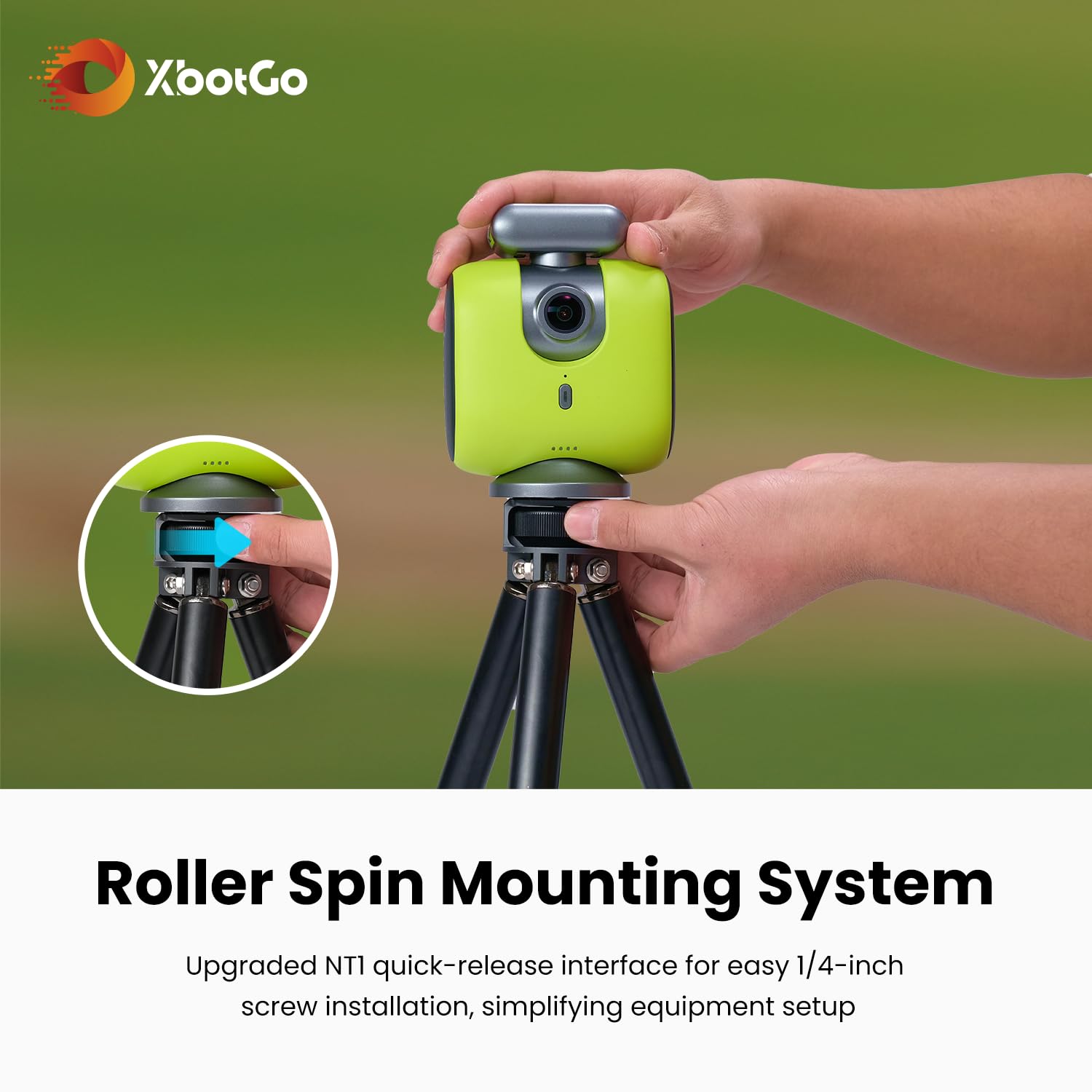 Xbotgo Update T1 Tripod, 3.77Ft Height, 6.6Lb Load Capacity, Lightweight Aluminum, Compatible With Chameleon Sports Gimbal, Extra Quick-Release Mount, Easy Setup, Portable