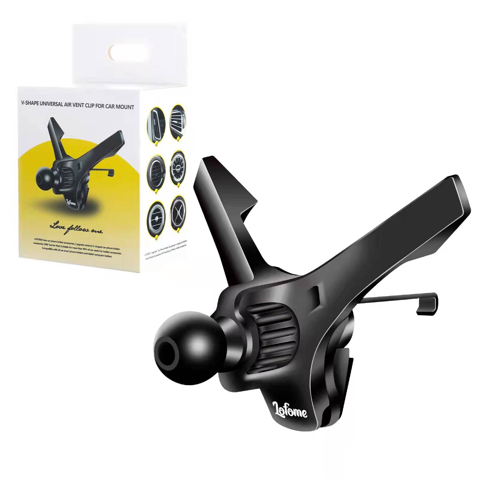 Lofome Universal Air Vent Clip For Car Mount,Sturdy Vent Grip For Most Car Phone Holder&Wireless Car Charger-Only Vent Clip For Replace/Upgrad(Compatible With Joint Ball Diameter 0.67 In/17Mm)