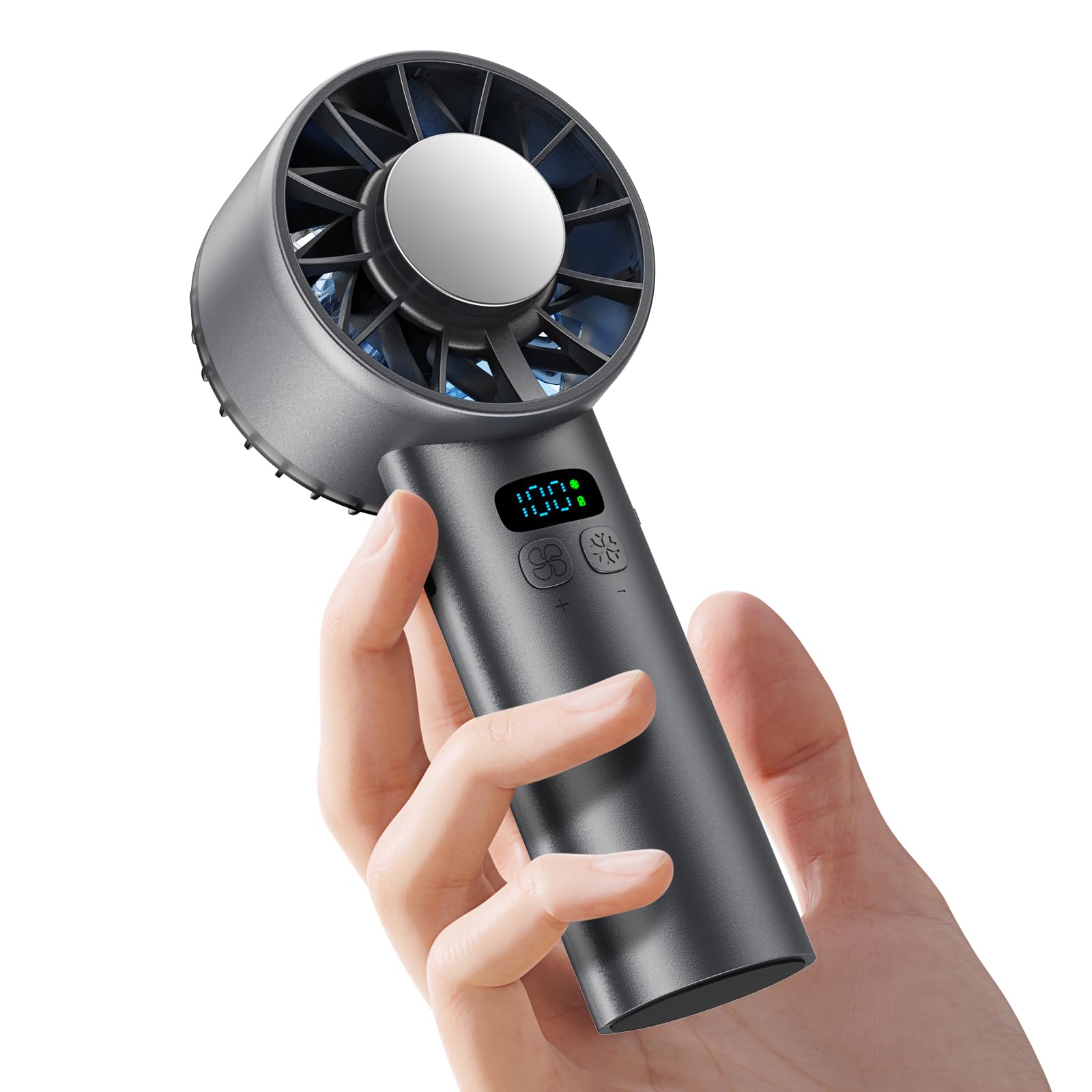 Portable Handheld Ice Fan, Portable Handheld Fan, 5200Mah Rechargeable Battery, 6 Speed Wind - Koospark