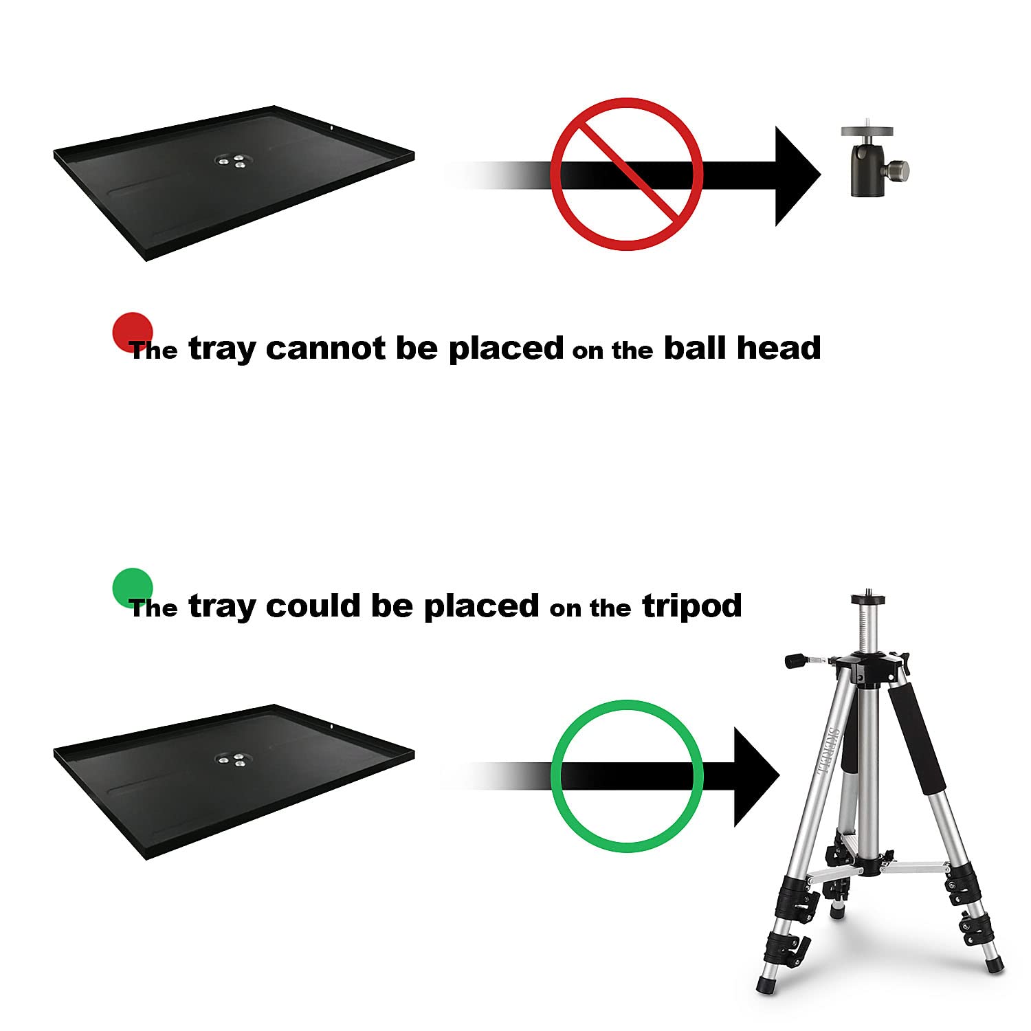 Skerell Projector Stand Tripod Adjustable: Universal Laptop Standing Height From 17" To 48" With Tray Ball Head Carry Bag For Computer Camera