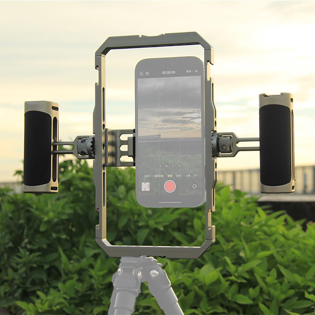 Novelgoal Universal Handheld Photography Bracket 360° Rotation For 63.5-87Mm Cell Phone Extension Fill Light Live Video (Cage + Handle Set)