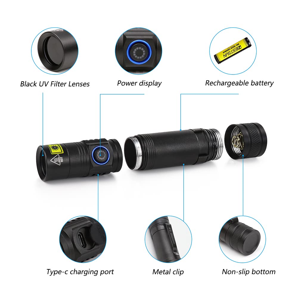 Graboyy Rechargeable Blood Tracking Light For Hunting, 5000 Lumens Led Flashlight For Blood Trails, Night Hunting Gear, Blood Finder Flashlight, Perfect For Hunters (Blood Detection Light)
