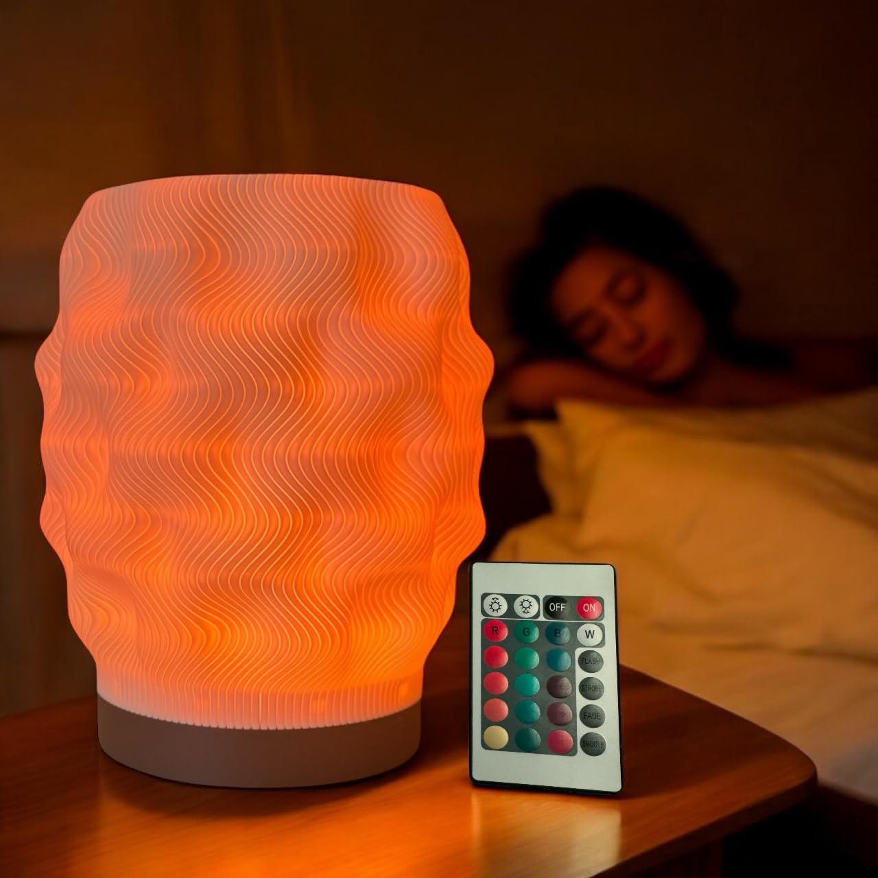 Delta Loom The Ripple Lamp 15 Color Dimmable Usb Led Table Lamp - Eco-Friendly Bedside, Desk, And Night Light - Mood Lighting For Home Décor - Unique Trending Design