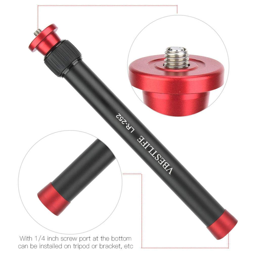 Yosoo Health Gear Tripod Extender, Aluminum Alloy Tripod Mount Monopod Extension Rod For Camera, Red, 1/4-20 Thread, Floor Mount