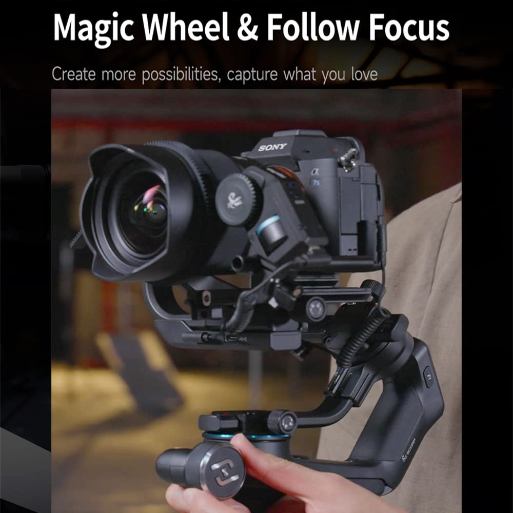 Feiyutech Scorp-C [Official] Camera Stabilizer 3-Axis Mirrorless Gimbal Lightweight Stabilizer,For Dslr Camera,For Sony A7Iv A7S Canon R5 R6 M50 Panasonic Nikon Fujifilm,Max 5.5 Lbs,Cable Control