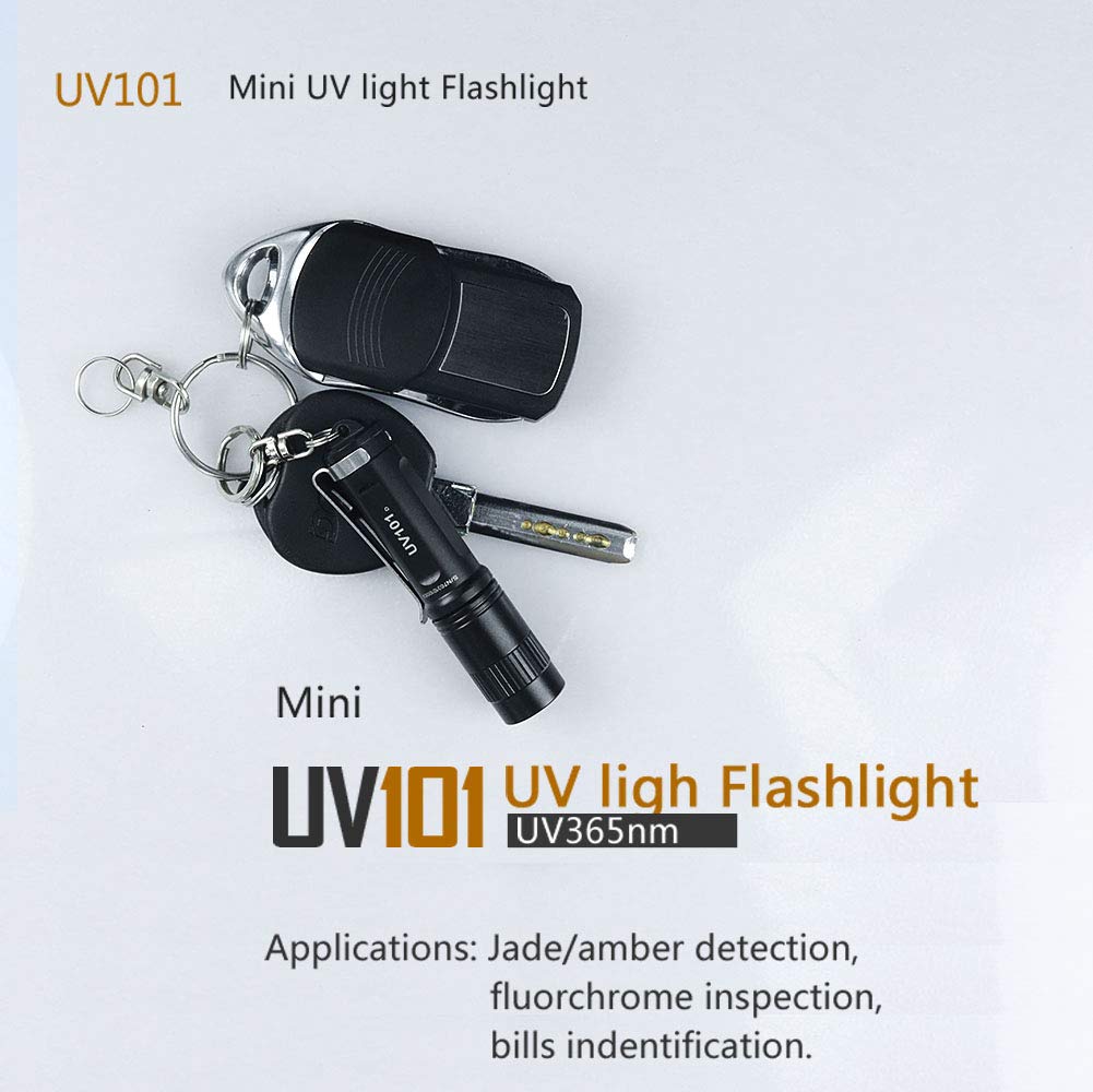 Ing Light Lightfe Uv101 365Nm Flashlight Led Purple Light Identification Handheld Black Uv Torch Aaa Battery For Glue, Pet Urine, Counterfeit Money, Resin… (Led-Uv101-365Nm)