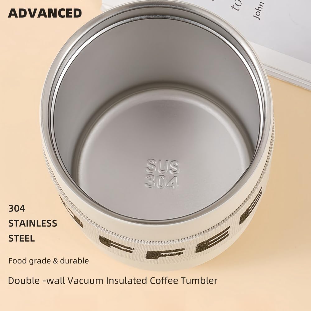 Water Bottle Thermos Bottle, 16 Oz Tumbler Trendy Coffee Cups, Stainless Steel Vacuum-Insulated