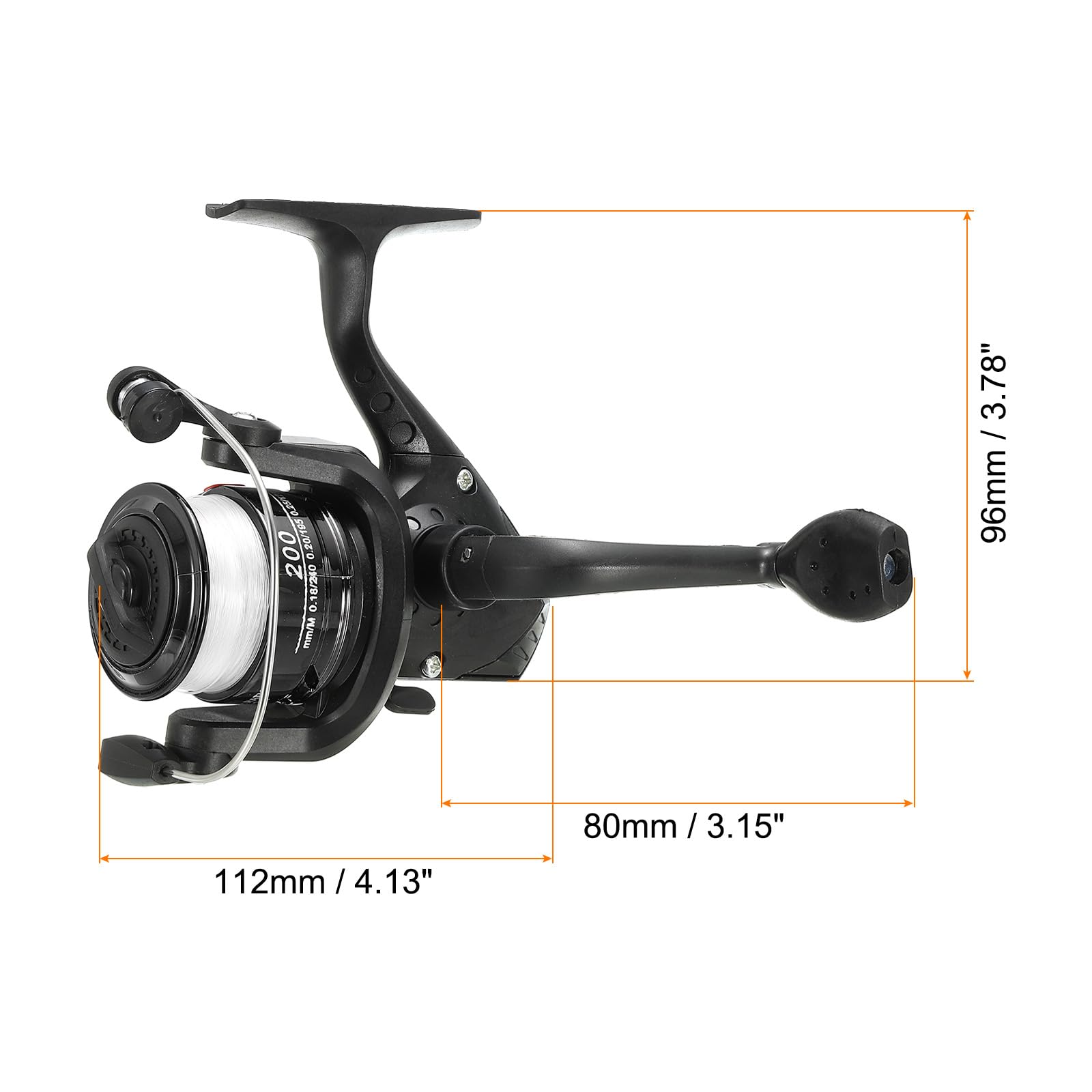 Patikil Fishing Reel Left/Right Interchangeable Handle With Fishing Lines