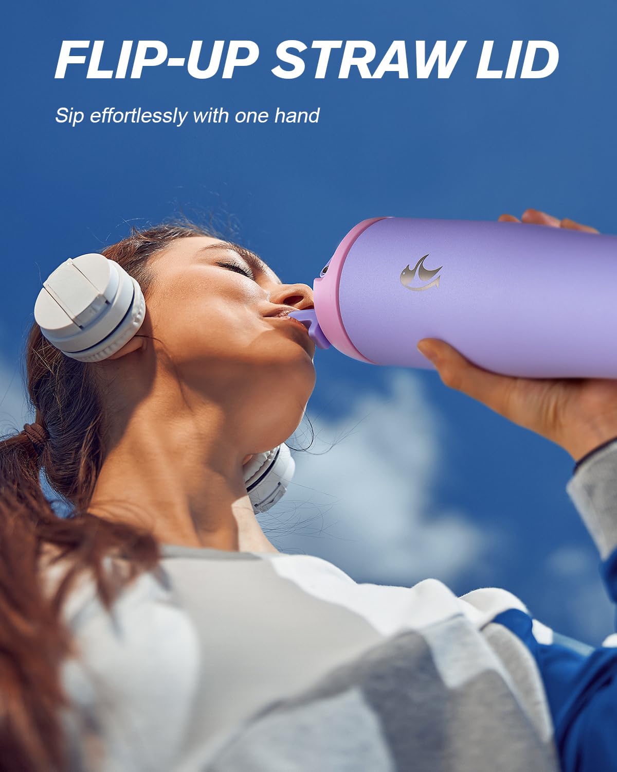 Coolflask Slima - 40Oz Insulated Water Bottle  Stainless Steel Tumblers With Straw & Handle  Fits