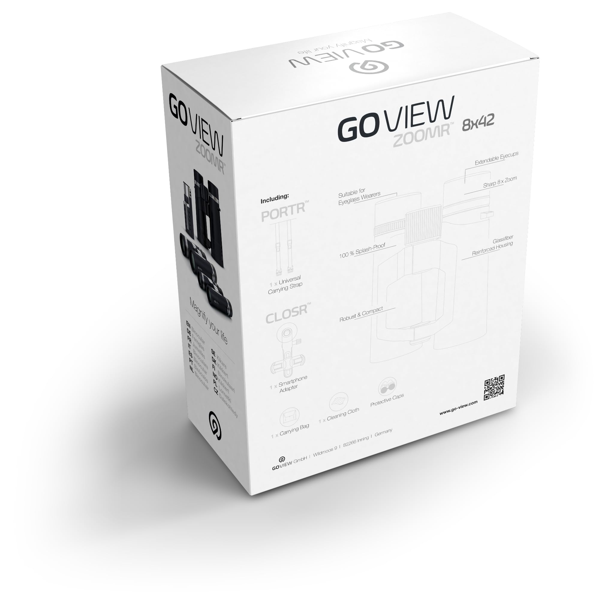 Goview Binoculars Zoomr 8X42, Phantom Black