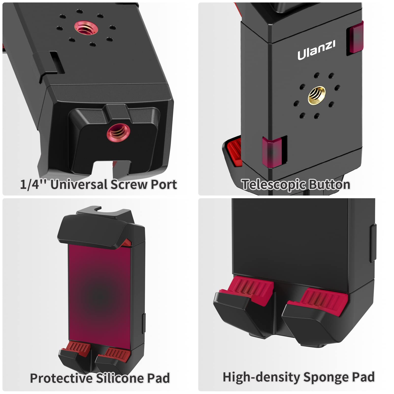 Ulanzi St-29 Phone Tripod Mount, Universal 2-In-1 Tablet Smartphone Holder Adapter With Cold Shoe Mount, 2.6"-8.8" Extend Clip Clamp Compatible With Ipad, Iphone, Samsung Galaxy And More