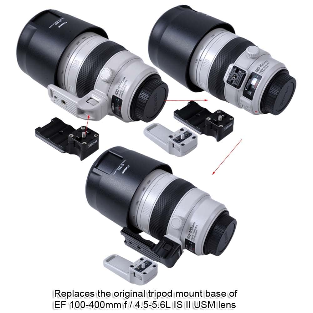 Ishoot Lens Collar Foot Tripod Mount Ring Base Replacement Stand Tripod Socket Compatible With Canon Ef 100-400Mm F/4.5-5.6L Is Ii Usm, Bottom Quick Release Plate For Arca-Swiss Fit Tripod Head Clamp