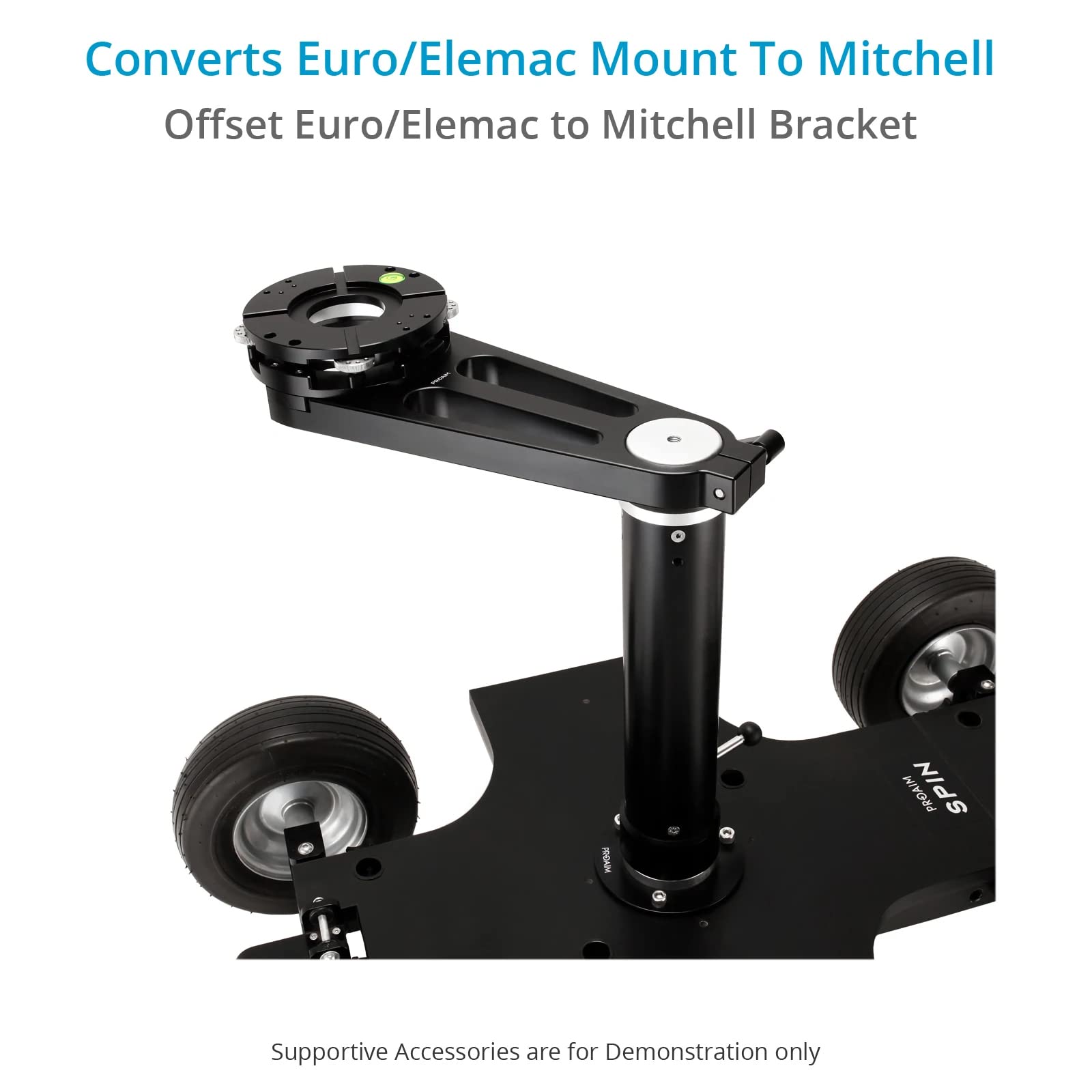 Proaim Euro/Elemac To Mitchell 4-Way Camera Leveler Offset Bracket For Heavy Camera & Gimbal Setups  Payload 80Kg/176Lb  Conversion Adapter For Video/Film Dolly, Bazooka Jibs & Crane (Eb-4Way-01)