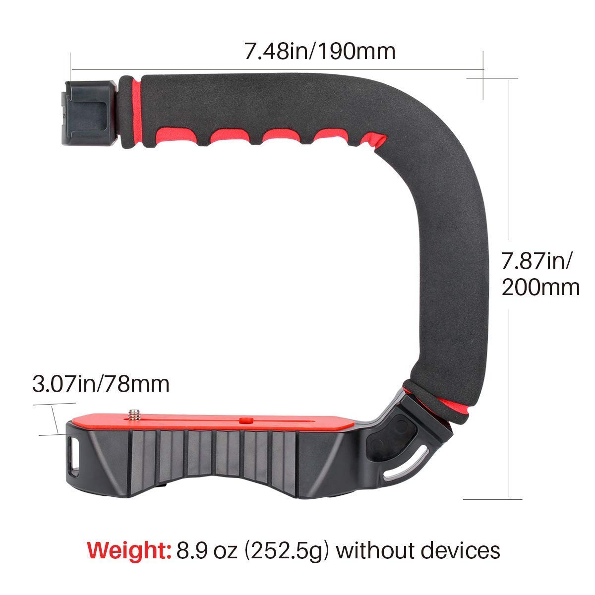Ulanzi U-Grip Pro Handheld Video Rig Steadicam With Triple Cold Shoe, Stabilizing Handle Grip Compatible For Iphone 16 15 14 13 12 Pro Max Xs 8 7 Plus Action Camera 13 10 Canon Nikon Sony Dslr Cameras