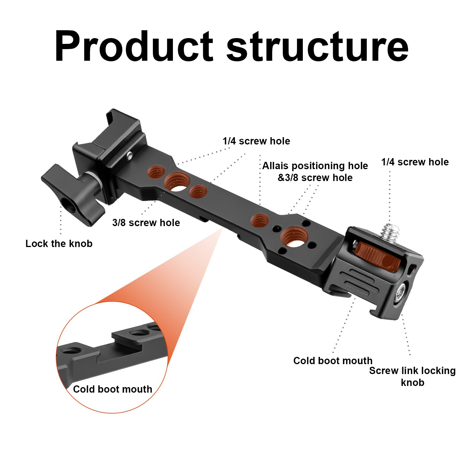 Haoyull Camera Stabilizer Bracket, Aviation Aluminum With Slip Resistant Pad Stabilizer Camera Stand Quick Release