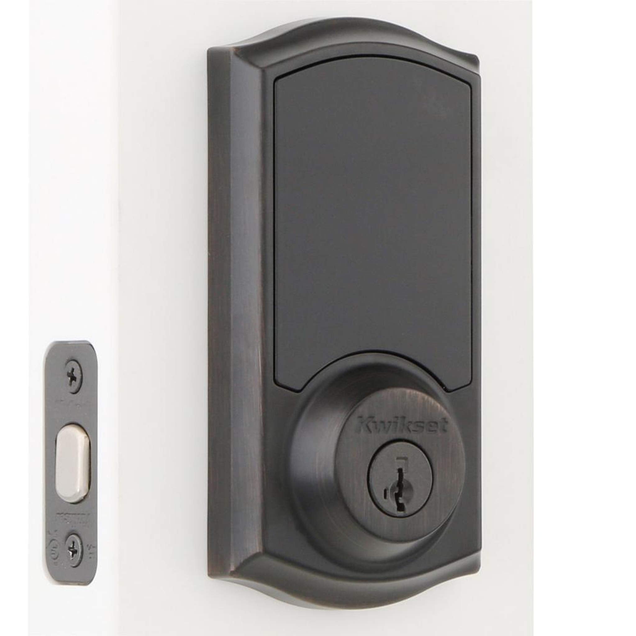 Kwikset 99160-021 Smartcode 916 Traditional Smart Lock Touchscreen Electronic Deadbolt Front Door Lock With Smartkey Security And Z-Wave Plus In Venetian Bronze