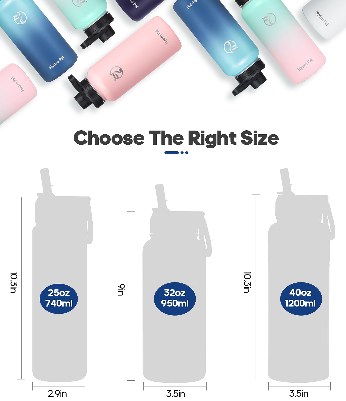 32 Insulated Water Bottles With 2 Leak Proof Lids(Spout Lid And Straw Lid), Wide Mouth Sport Water