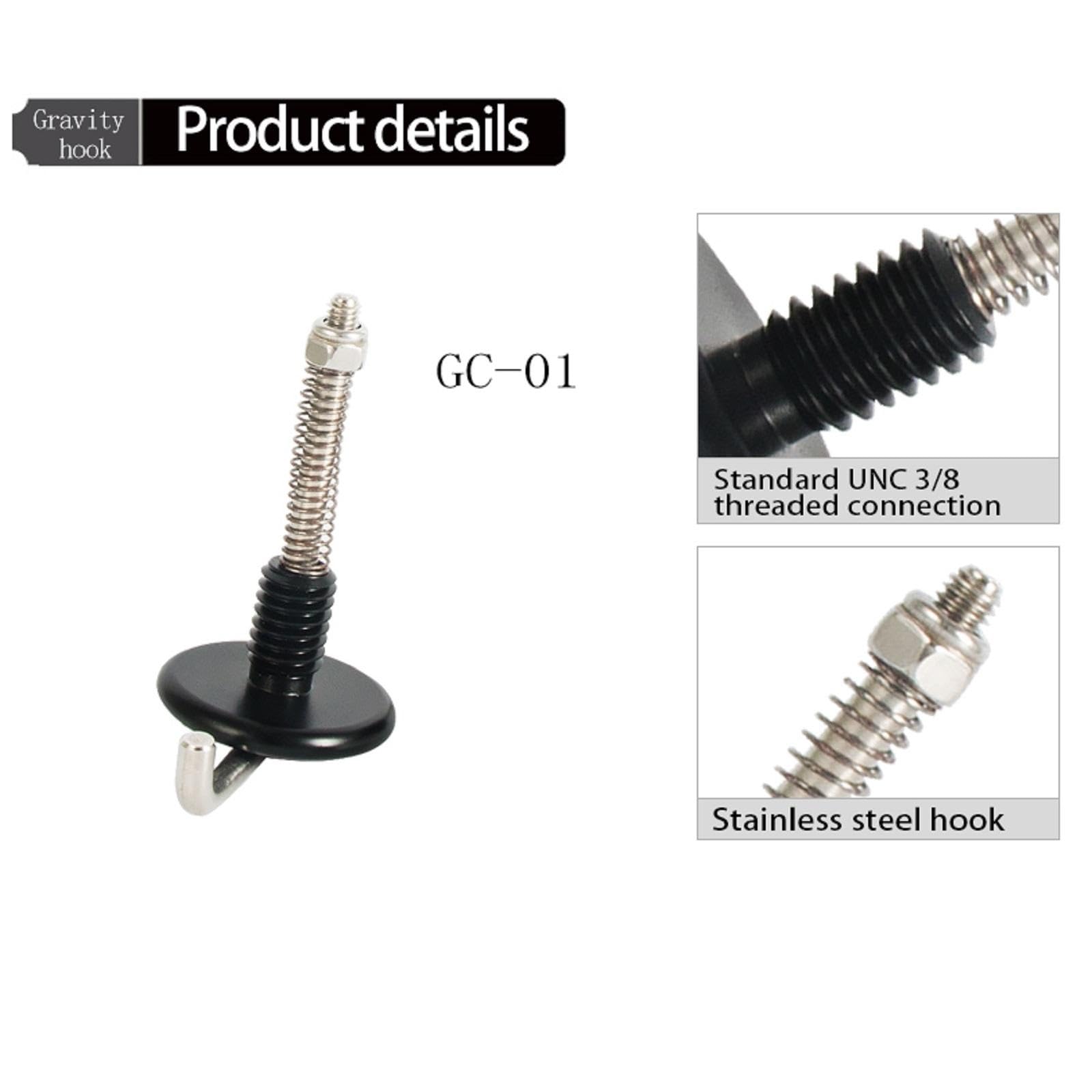 Teckeen Metal Body Tripod Gravity Hook, 3/8 Threaded Dslr/Slr Camera Tripod Gravity Hook For Tripod Dslr Cameras