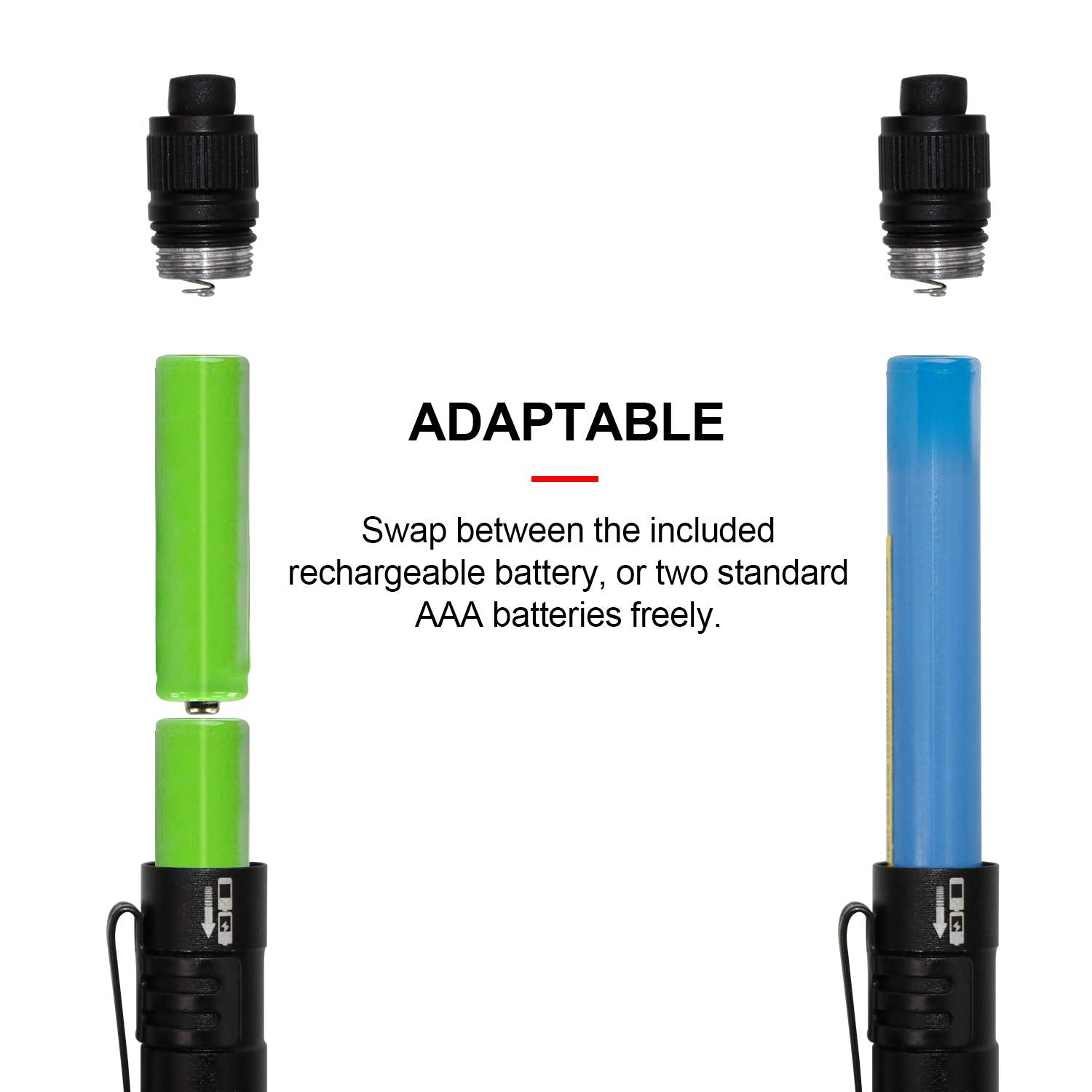 Okcomuy Rechargeable Pen Light Flashlight Ip67 Waterproof With Pocket Clip 4-Zoomable, Prefect Pocket Flashlight For Inspection,Work,Repair