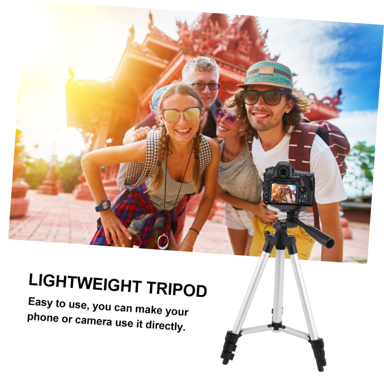 Solustre Telescopic Tripod Phone Mount Abs Material Process 4 Sections For Height Adjustment