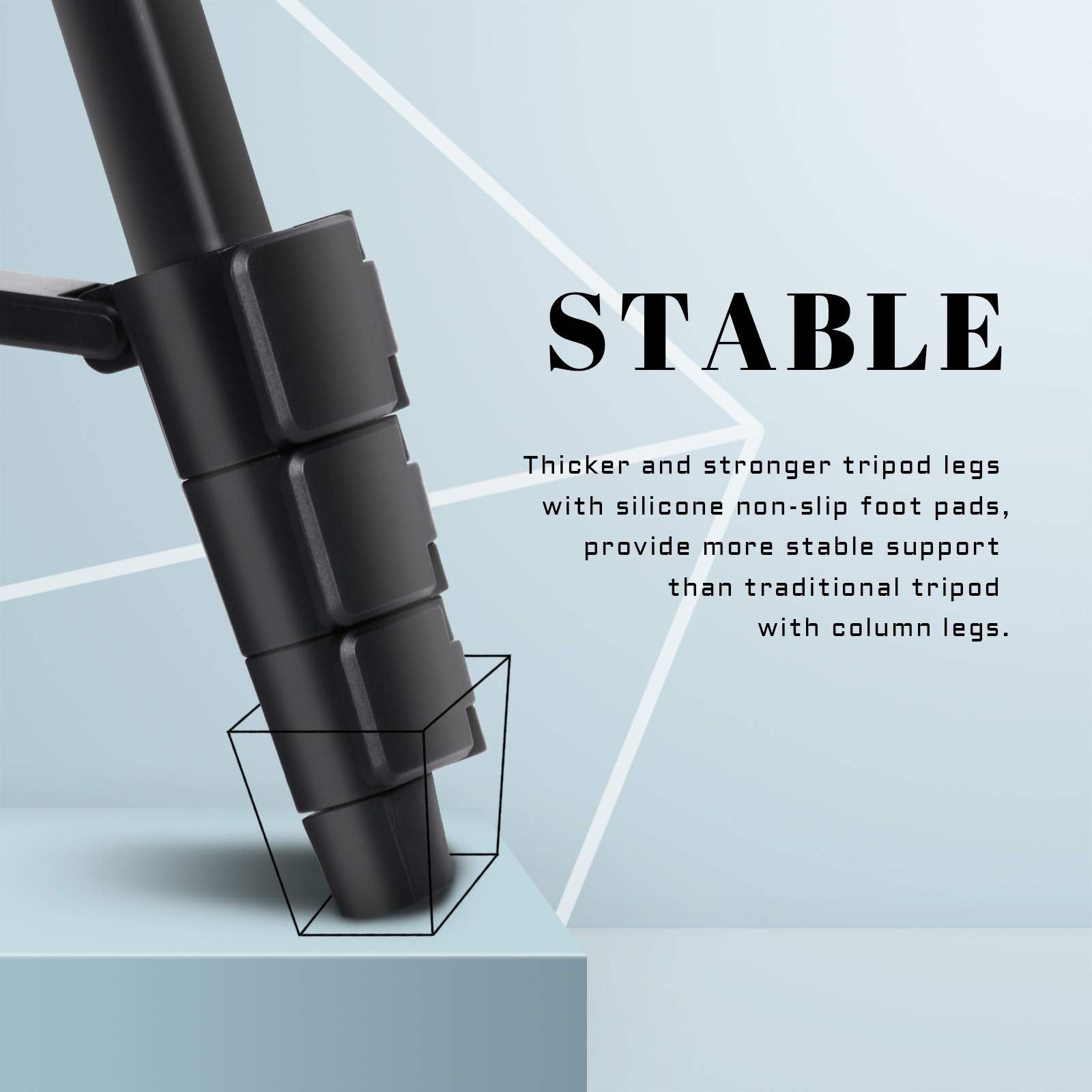 Apeocose 55" Tripod For Iphone With Quick-Release Plate, Lightweight Cell Phone Tripod Stand, Portable Travel Camera Tripod With 360 Degree Rotatable Phone Mount Holder & Wireless Remote Shutter