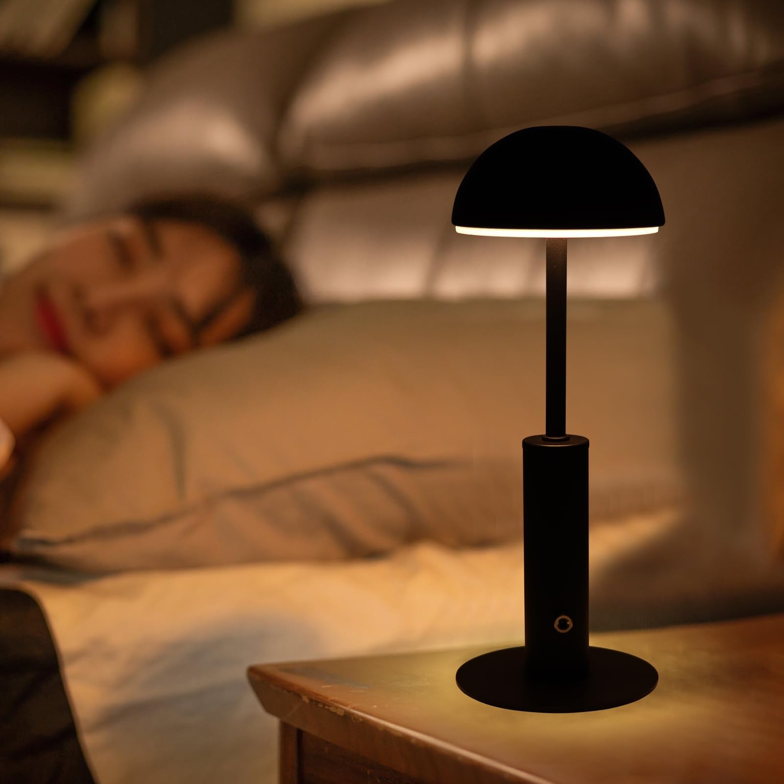 S Sunsbell Led Cordless Table Lamp,3 Colors Stepless Dimming Rechargeable Battery Operated Table Lamp, Portable Touch Lamp Cordless For Bedroom Patio Restaurant Bedside Night Lamp (Semicircle)