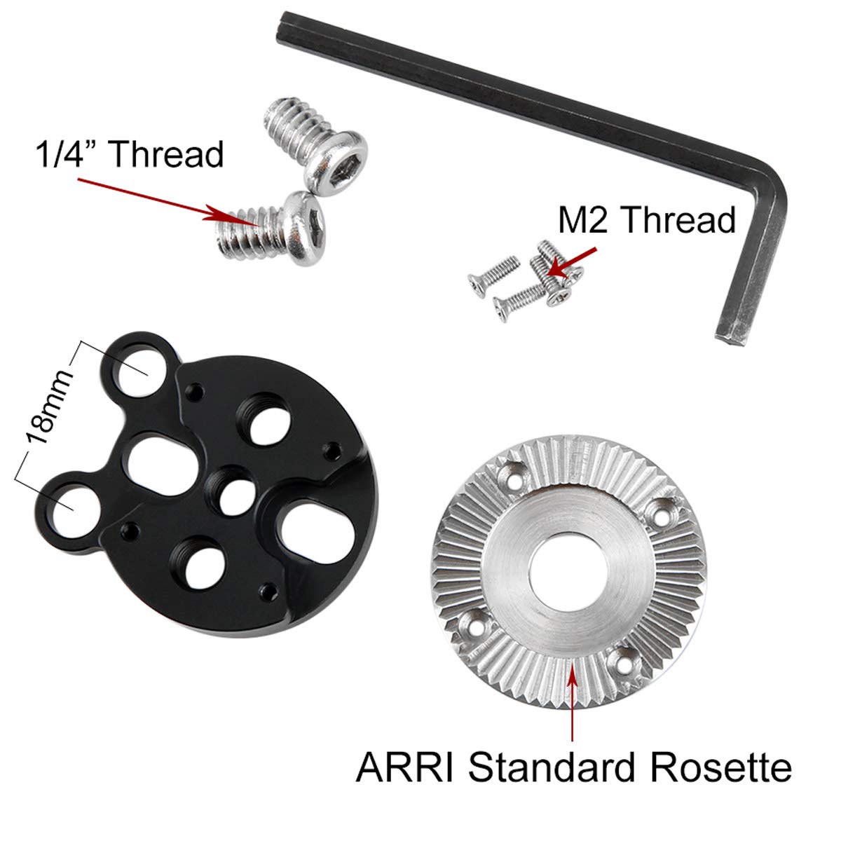 Niceyrig Rosette Mount Adapter (M6 Thread Diameter 31.8Mm) Applicable For Dslr Camera Cage, Handle, Wooden Handgrip, Rig