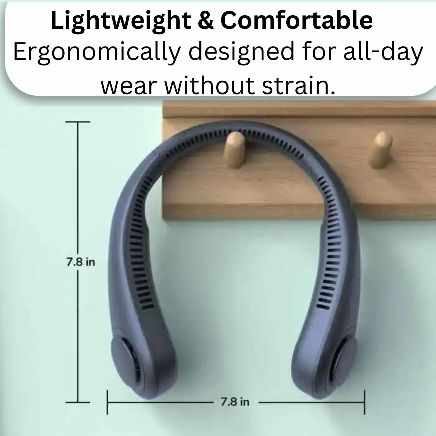 Neck Fan, Portable Fan, Neck Fans Rechargeable, Led Display, 4000 Mah Battery Operated, 3 Speeds