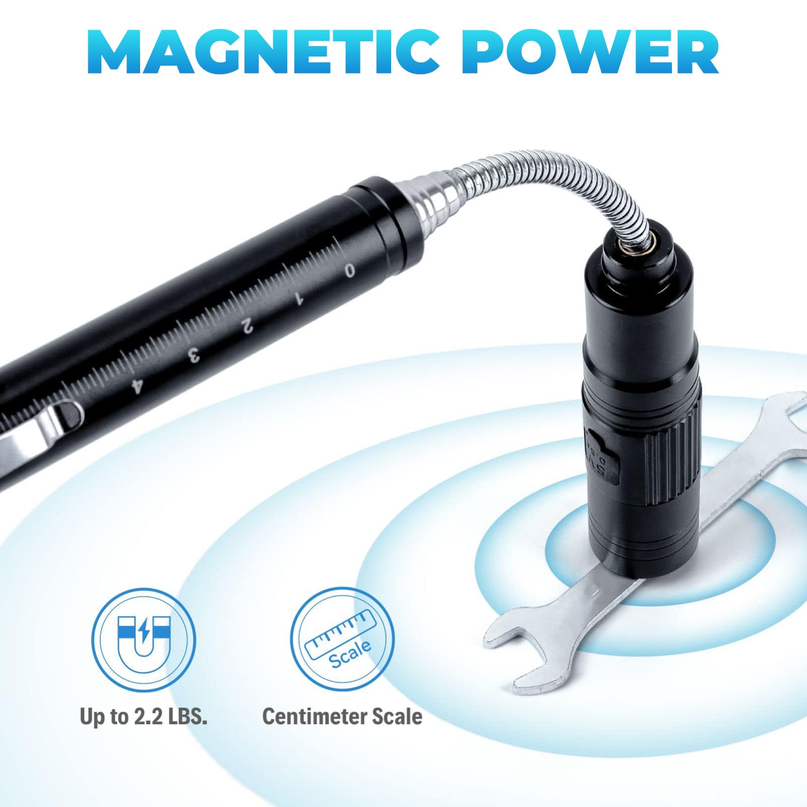 Manwald Rechargeable Magnetic Pickup Tool, Telescoping Magnetic Flashlights With Extendable Magnet Stick, Fathers Day Dad  From Daughter Wife Son, Cool Gadgets  For Him, Men, Dad, Husband, Boyfriend