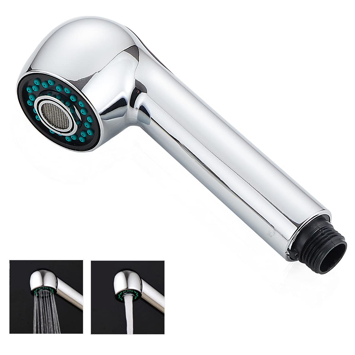 Gnimauhz Kitchen Sink Pull Down Faucet Head Replacement 2-Functions Pull Out Sprayer Head Chrome, (Plating)