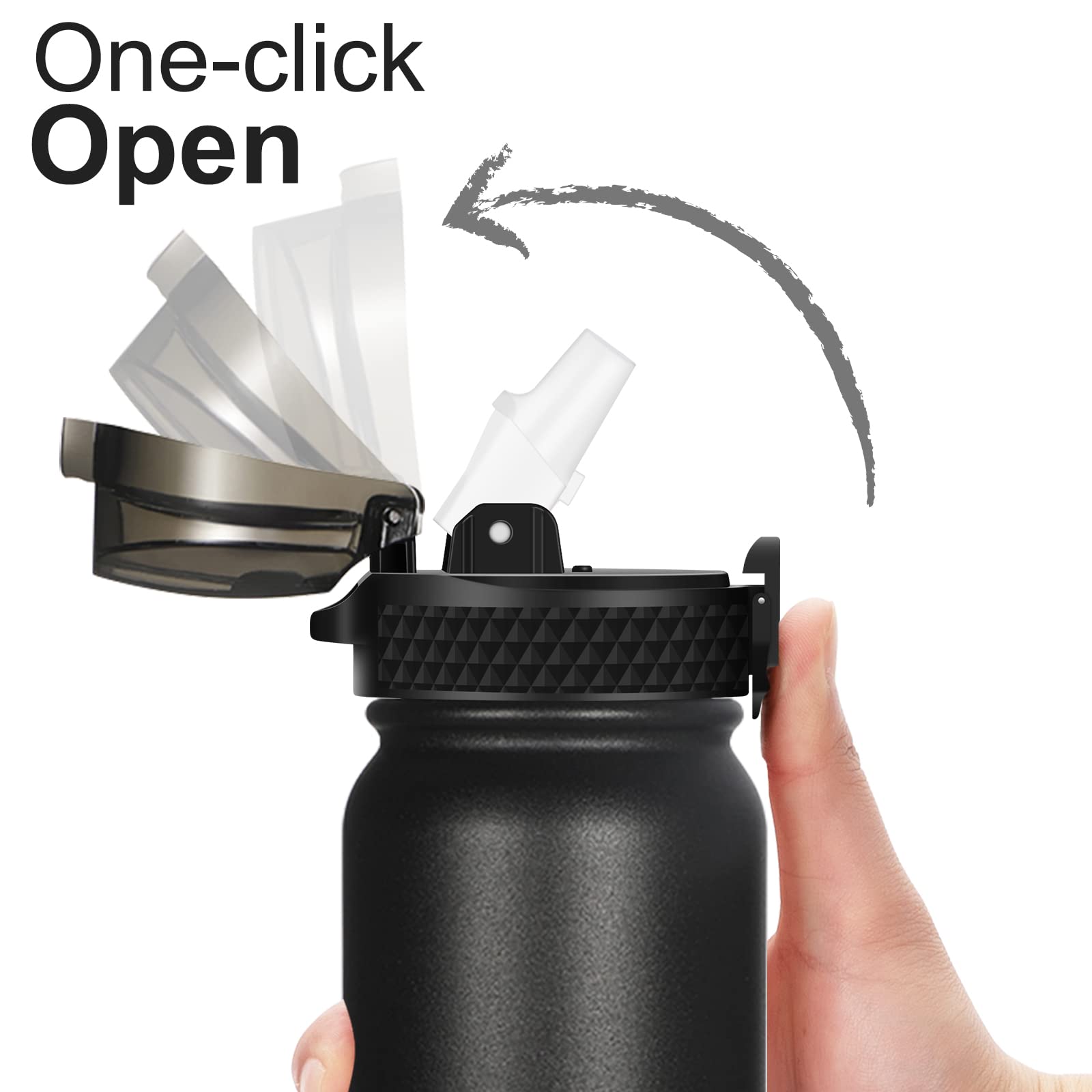 Goppus 20Oz Insulated Stainless Steel Water Bottle With Straw Lid Reusable Leakproof Water Flask