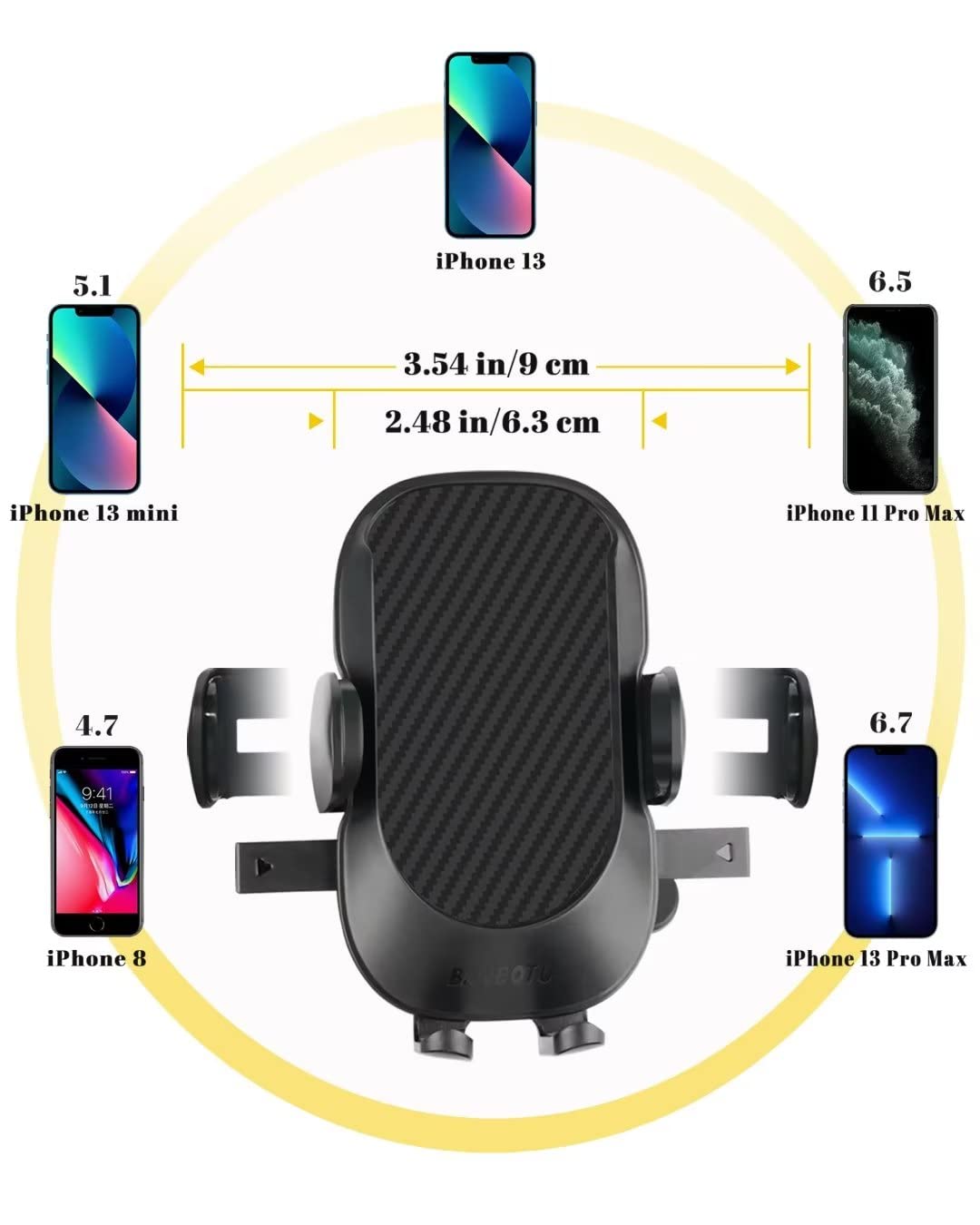 Banbotu Car Phone Holder Mount - Socket Grips Pop Cradles Friendly, Hands- 360° Rotatable & Anti-Shake Air Vent Mount, Universal Car Phone Holder Compatible With Thick Case & All Mobiles