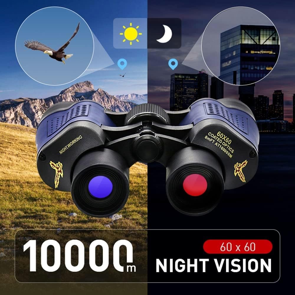 Jtzxjjx 60X60 Compact Binoculars For Adult With Low Light Vision,Bak4 Prism Fmc Lens Hd Professional Waterproof,High Powered Easy Focus,For Bird Watching,Hunting,Traveling,Sightseeing