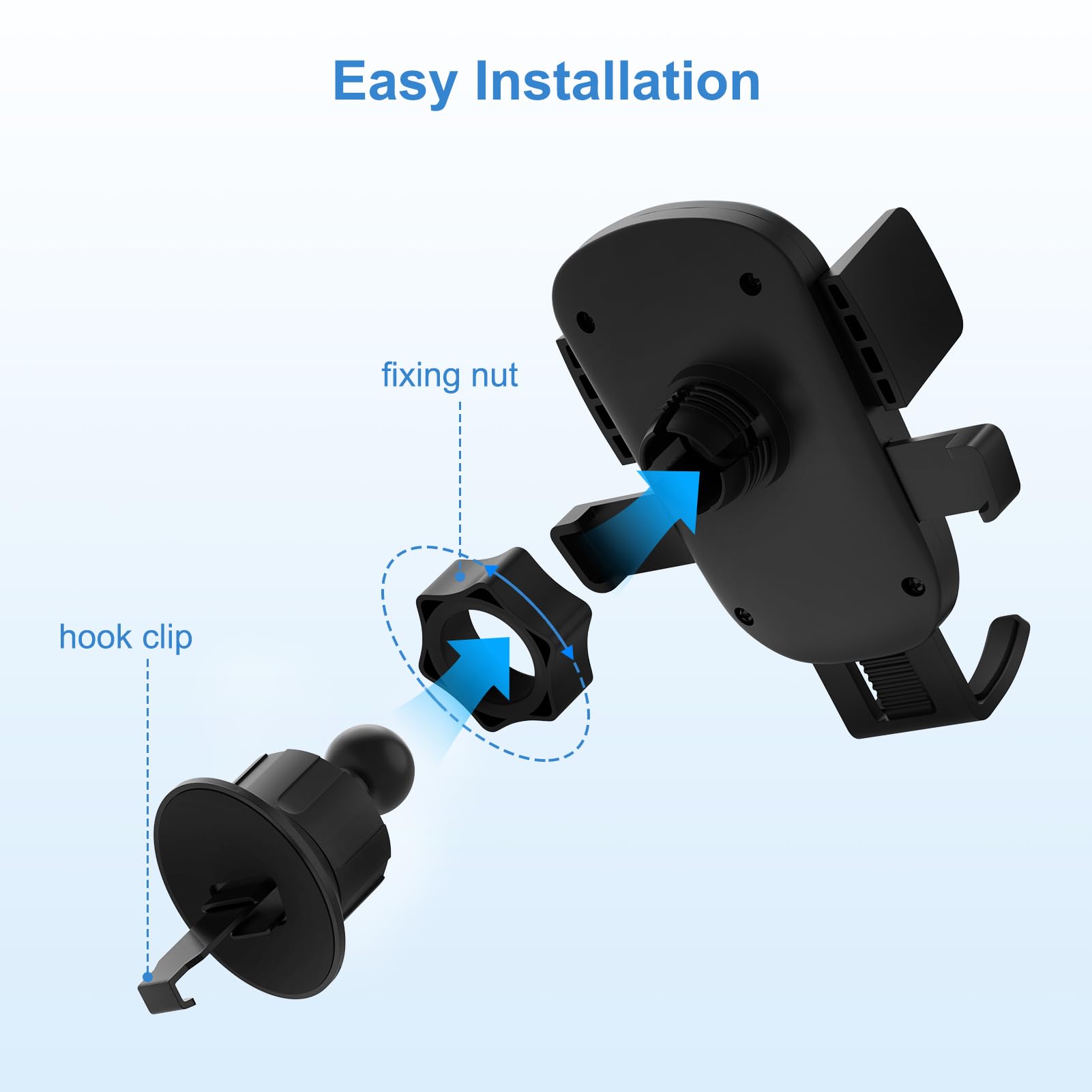 Fivebox Mount On Air Vent Phone Holder For Your Car With Hook Clip, Air Vent Cell Phone Car Mount, Hands  Universal Automobile Cradle Fit For Iphone, Android, And All Smartphones