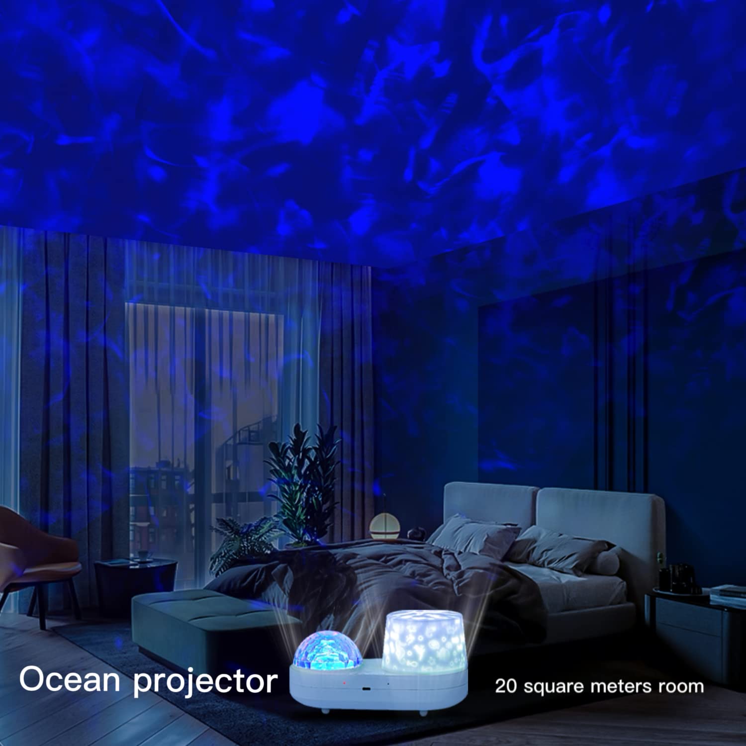 Stars Lamp Ocean Night Light Projector, Kids Galaxy Projector For Bedroom, Nebula Star Projector With Usb Cable, 360 Degree Rotation Kid Night Light Lamp For Decorating Party,Birthdays,Christmas