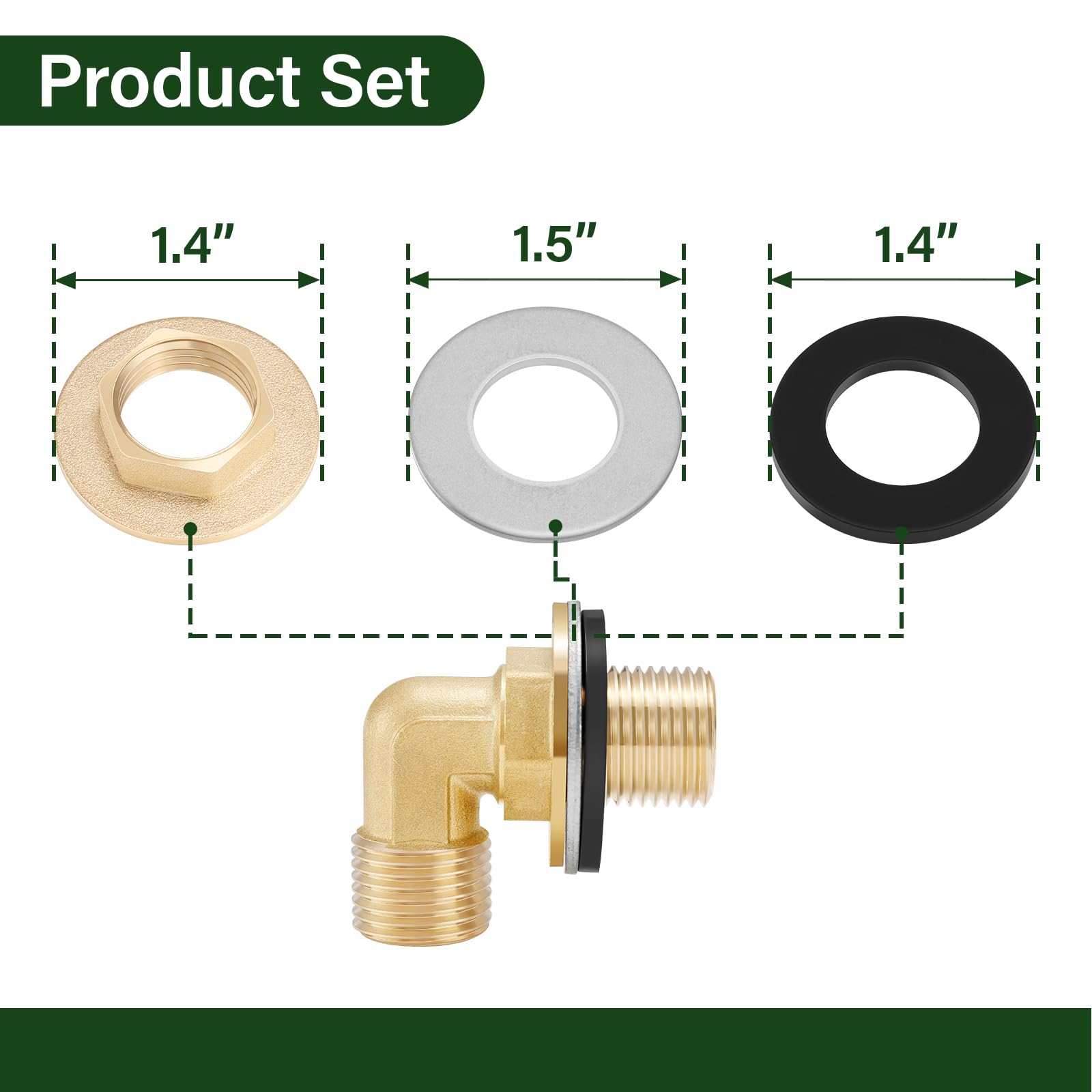 Solimeta Lead- Installation Kit For Wall Mount Commercial Faucet, Backsplash Mount Set For Stainless Steel Commercial Kitchen Prep & Utility Sink, 2 Pack