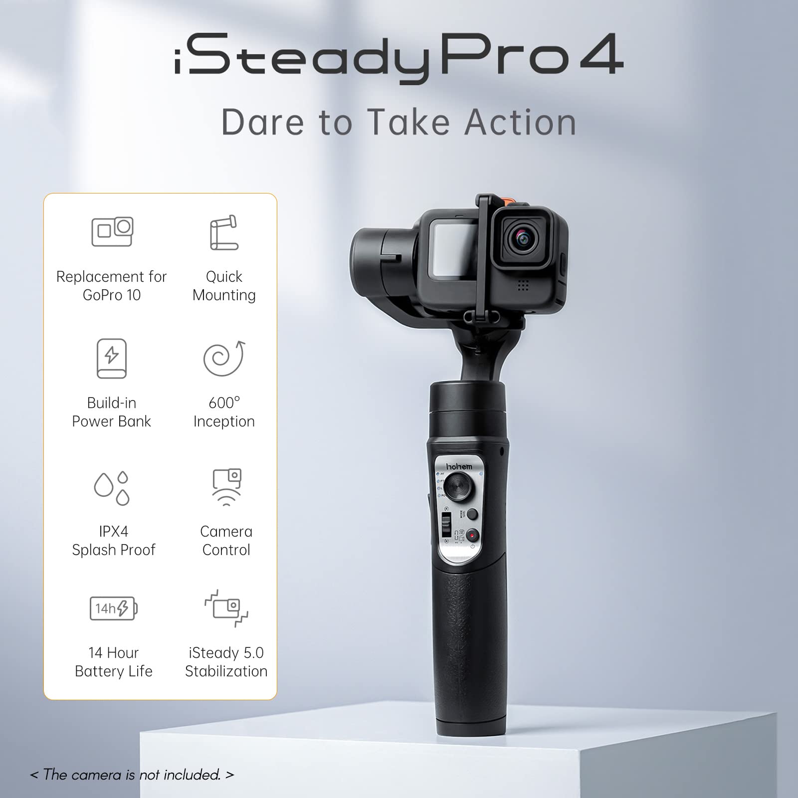 Hohem Isteady Pro 4 3-Axis Handheld Sports Camera Gimbal Stabilizer Wireless Control Splash Proof Stabilizer Replacement For Gopro 10 9 8 7 6 5 4 3 Osmo Action Insta360 One R