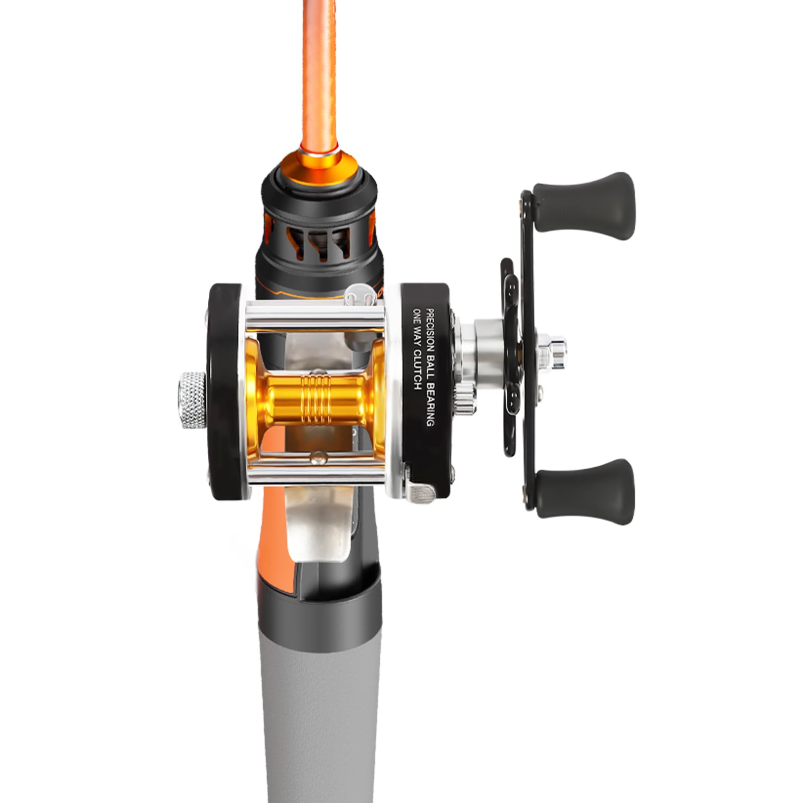 Riahneah #25 Round Baitcasting Reel, Anti-Reverse Conventional Reel For Catfish With Practical Sound Switch & 2 Non-Slip Eva Handles,Baitcasting Fishing Reel For Catfish,Salmon,Eel,Striped Bass,Tuna