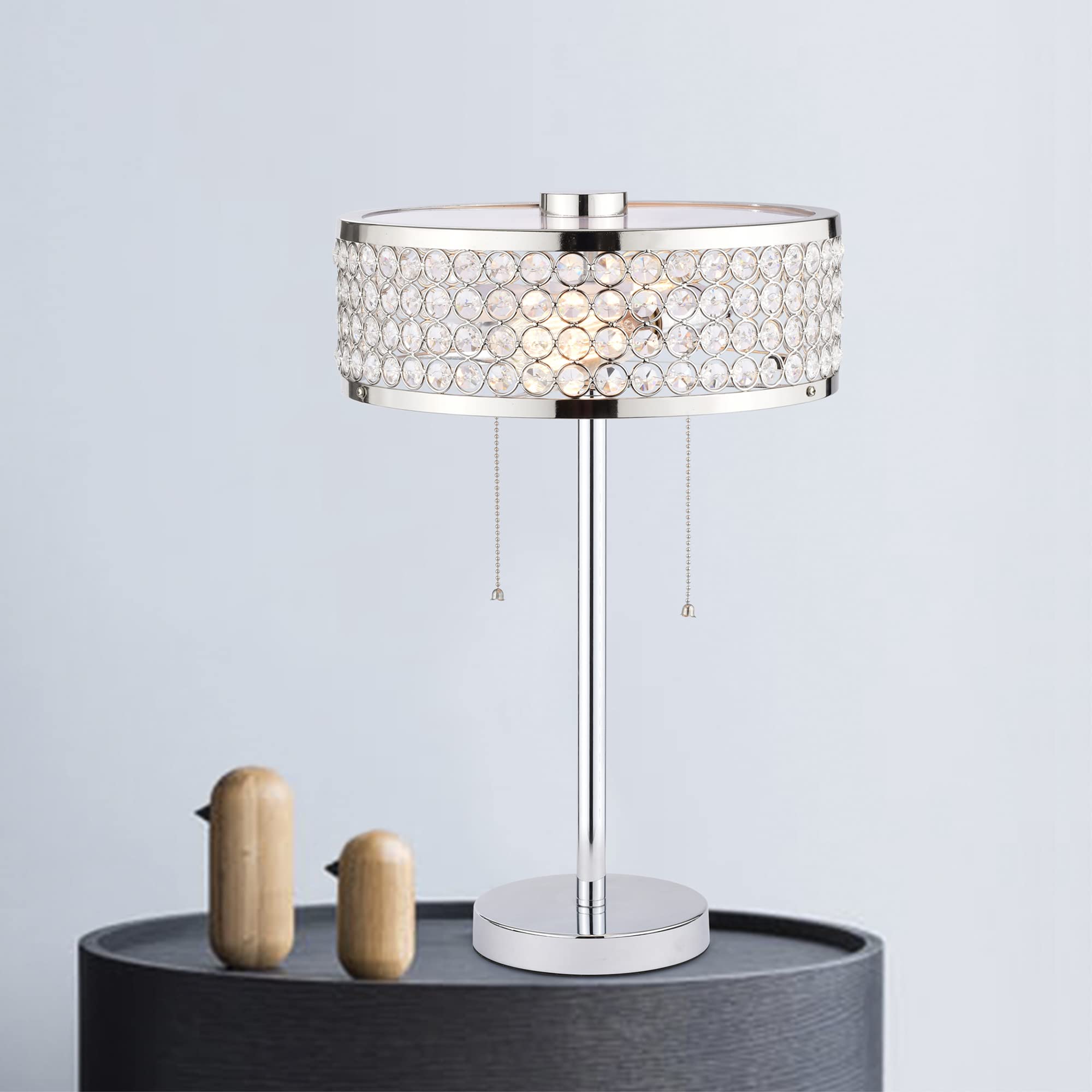 Warehouse Of Tiffany'S 6002/2Tl Julianna 12 In. 2-Light Indoor Chrome Finish Table Lamp With Light Kit