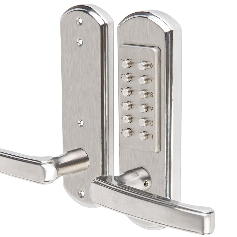 Megaflint Keyless Mechanical Combination Door Lock Digital Code Keypad Security Entry Door Stainless Steel 304 Not Deadbolt (Only For The Left Handed Door Opens Inward) … (Right Handle)