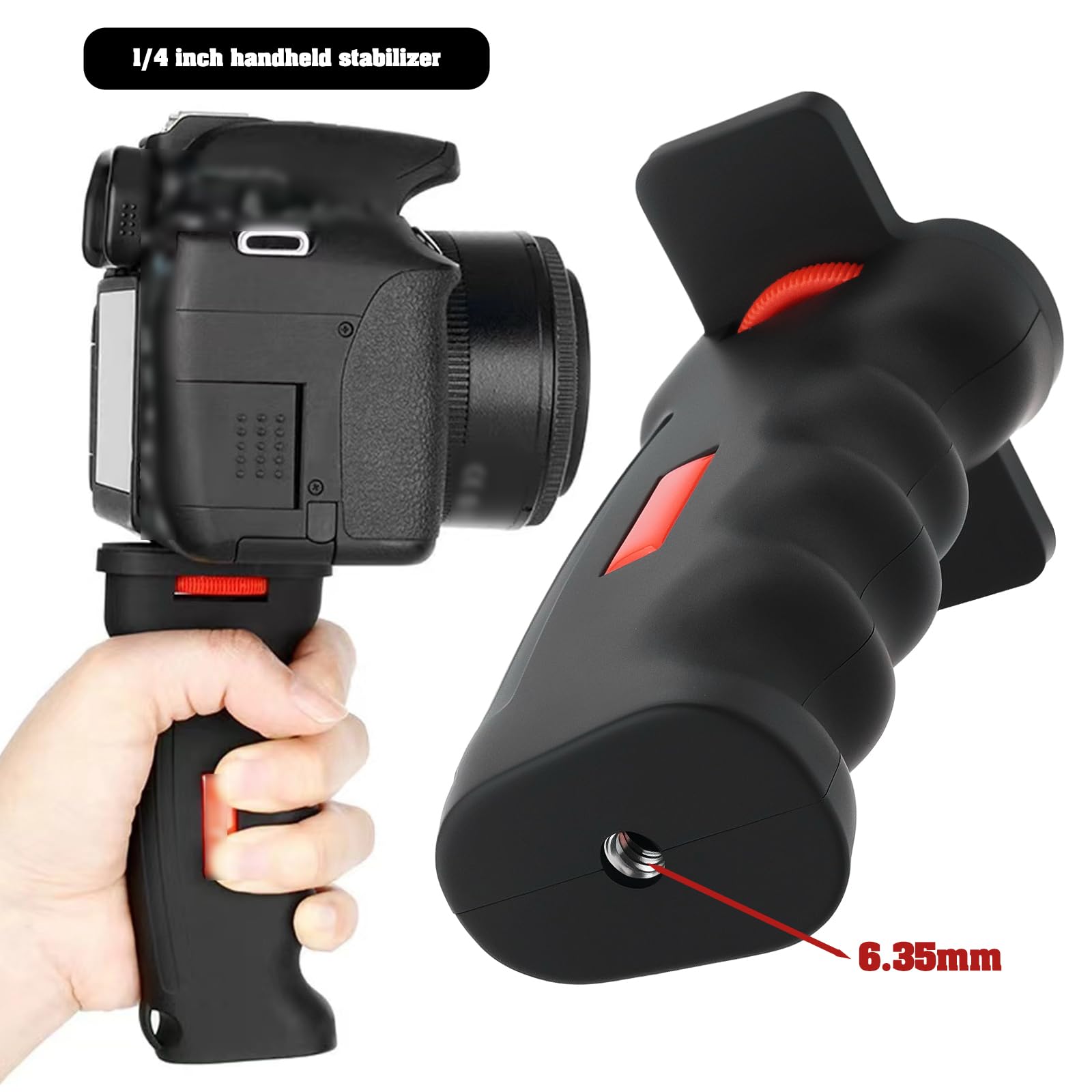 Ecsing 1Pc 1/4" Screw Camera Hand Stabilizer Compatible With Dslr Camera Led Video Light Smartphones 6.35Mm Threaded Hole Devices