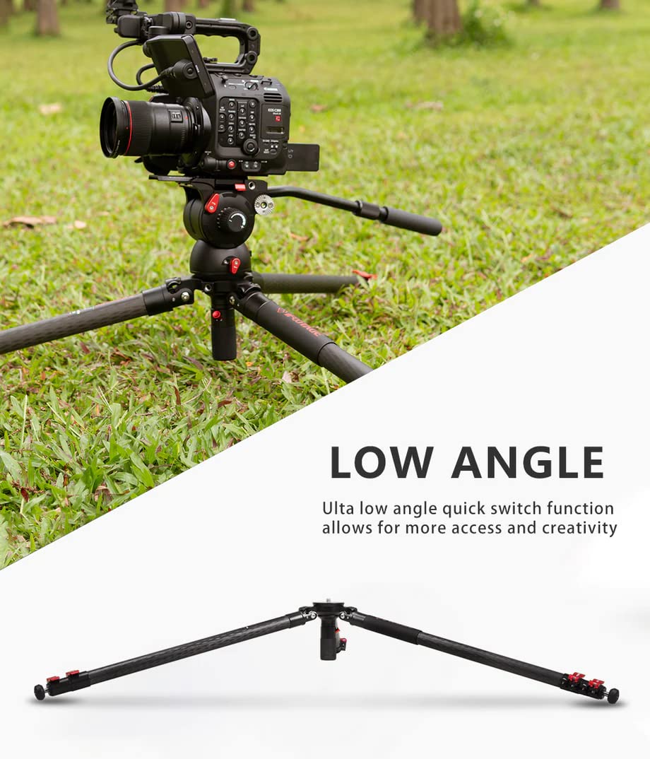 Ifootage Tripod Gazelle Tc7, 61” Carbon Fiber Video Camera Tripod With Quick Fastbowl, Payload 19.8 Lbs